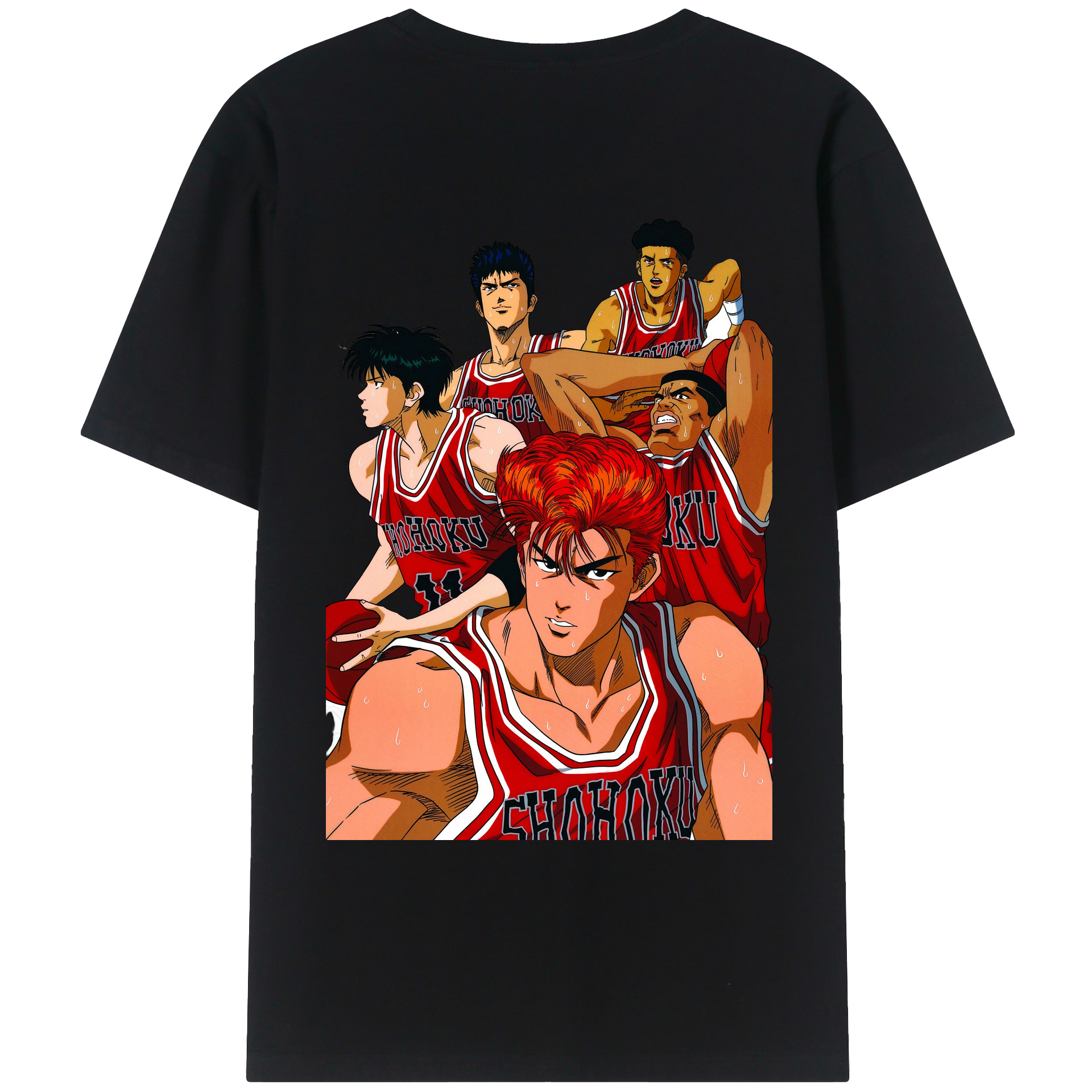 （画像用） SLAM DUNK／スラムダンク 綿100％ メンズ半袖Tシャツ（バックプリント） 通気性