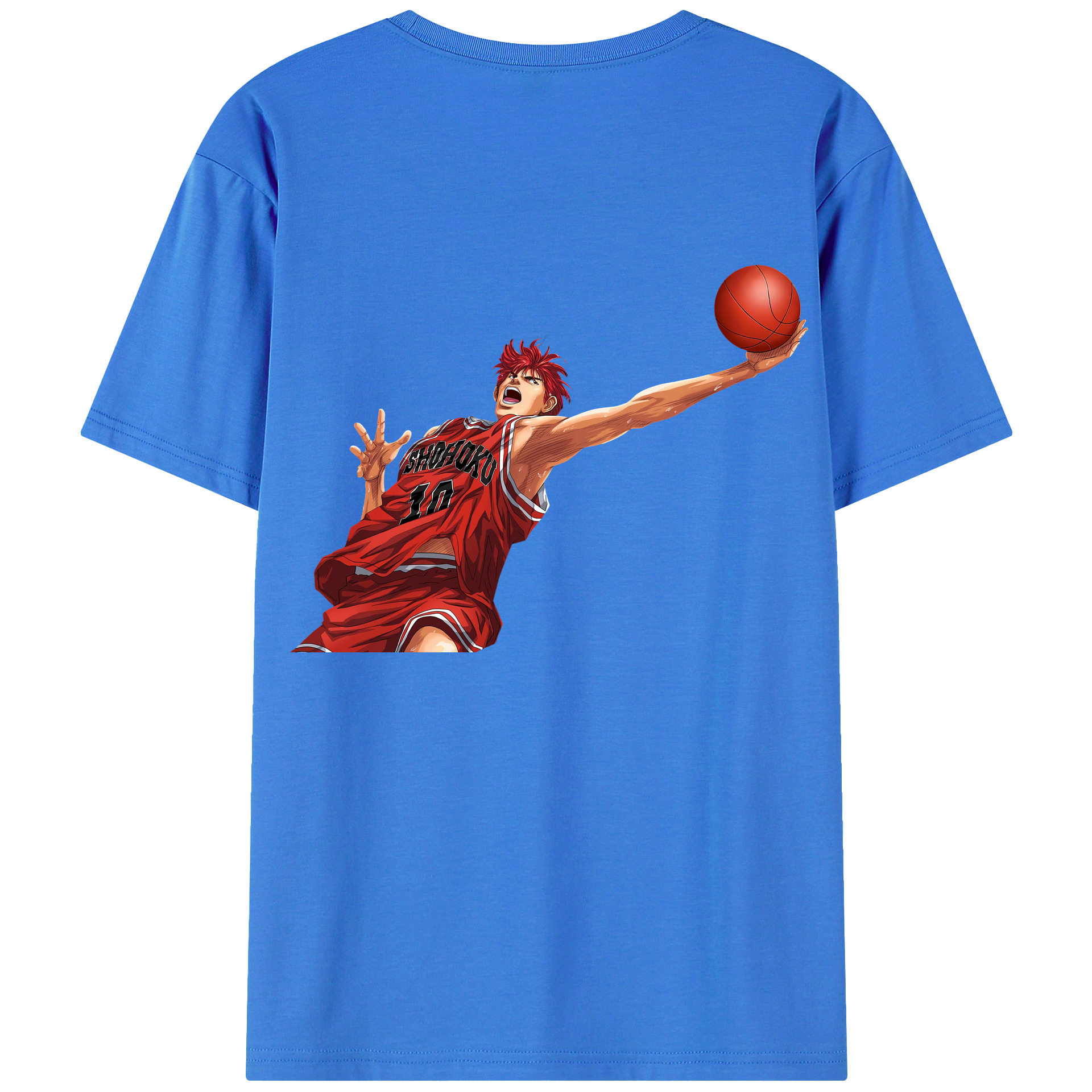 （画像用） SLAM DUNK／スラムダンク 綿100％ メンズ半袖Tシャツ（バックプリント） 通気性