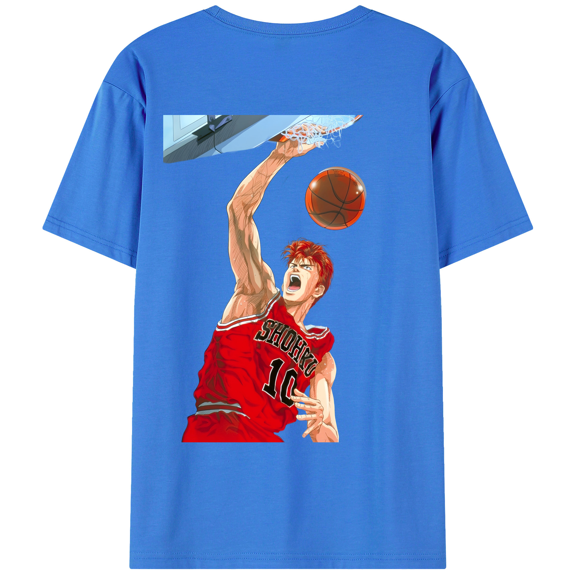 （画像用） SLAM DUNK／スラムダンク 綿100％ メンズ半袖Tシャツ（バックプリント） 通気性