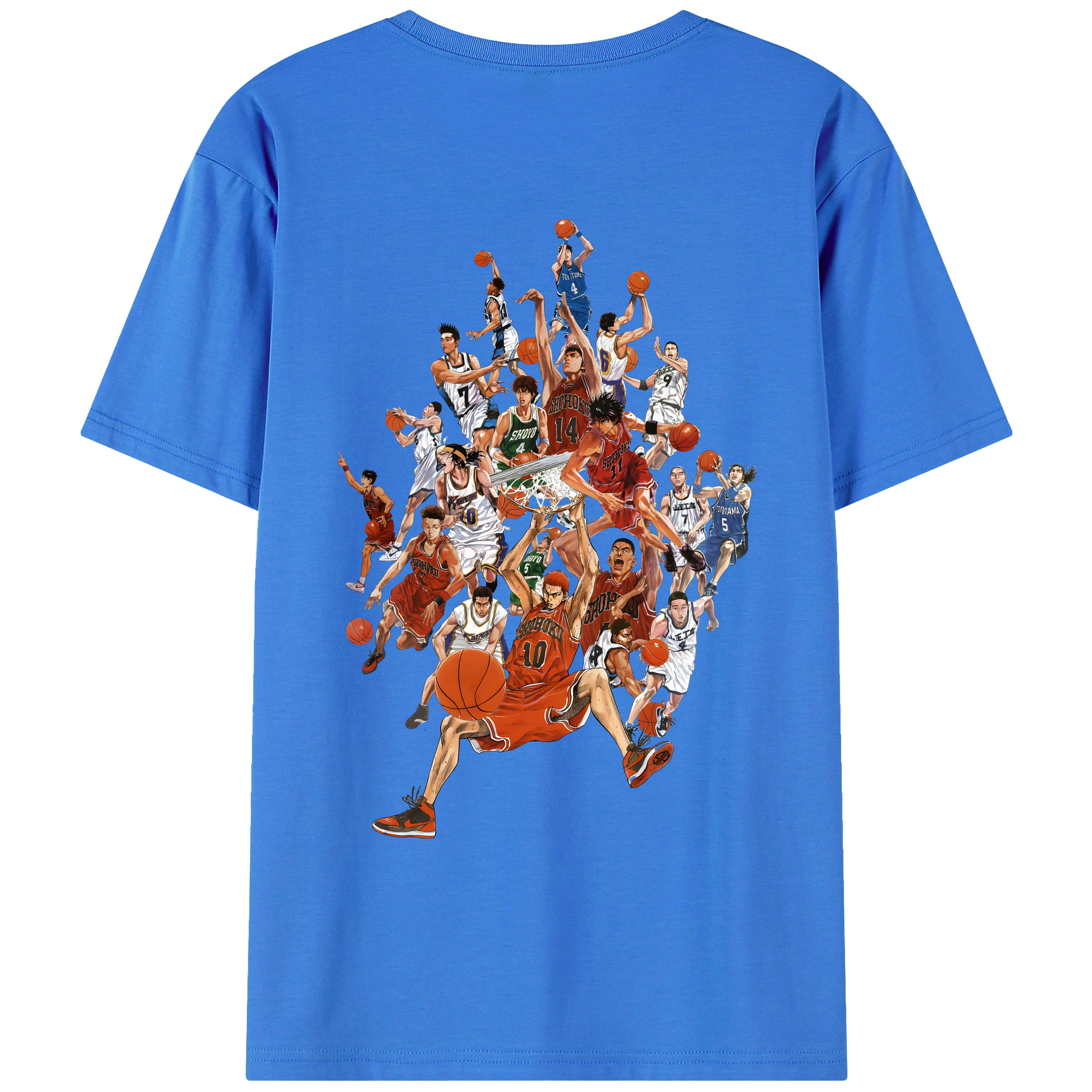 （画像用） SLAM DUNK／スラムダンク 綿100％ メンズ半袖Tシャツ（バックプリント） 通気性