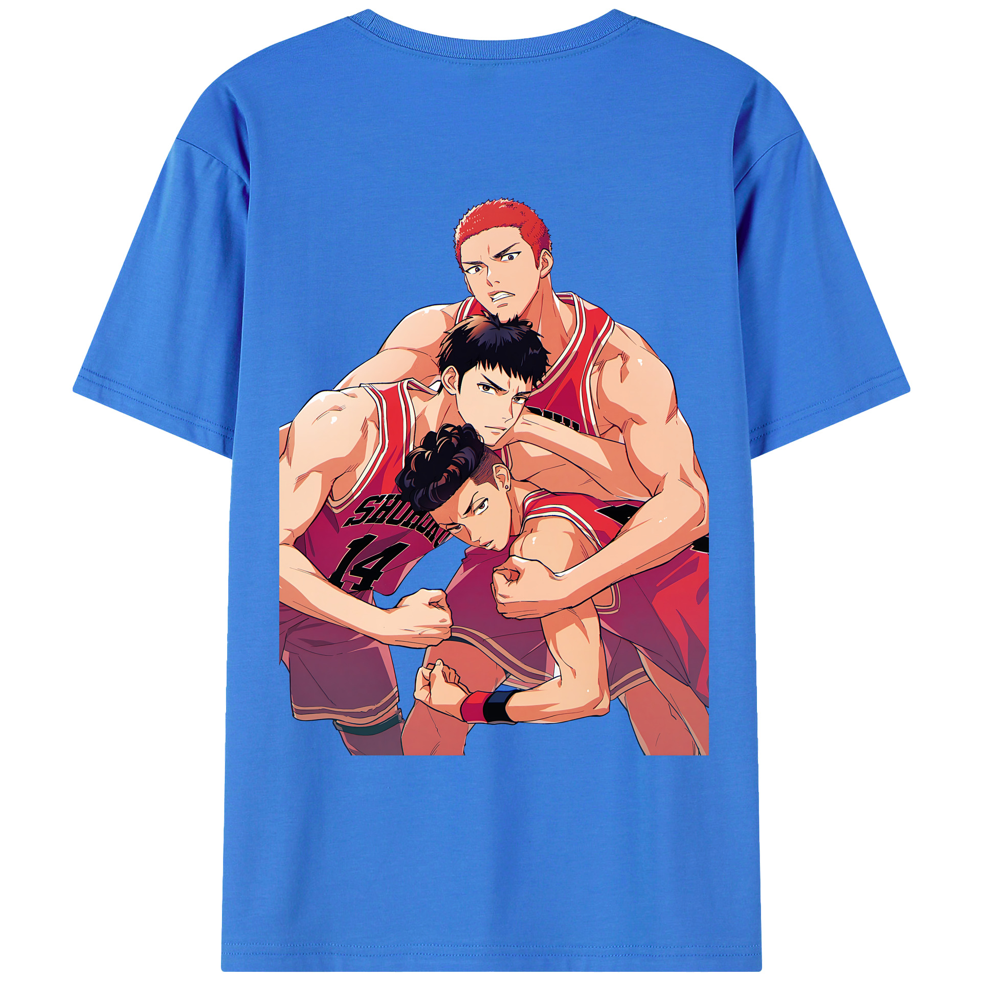 （画像用） SLAM DUNK／スラムダンク 綿100％ メンズ半袖Tシャツ（バックプリント） 通気性