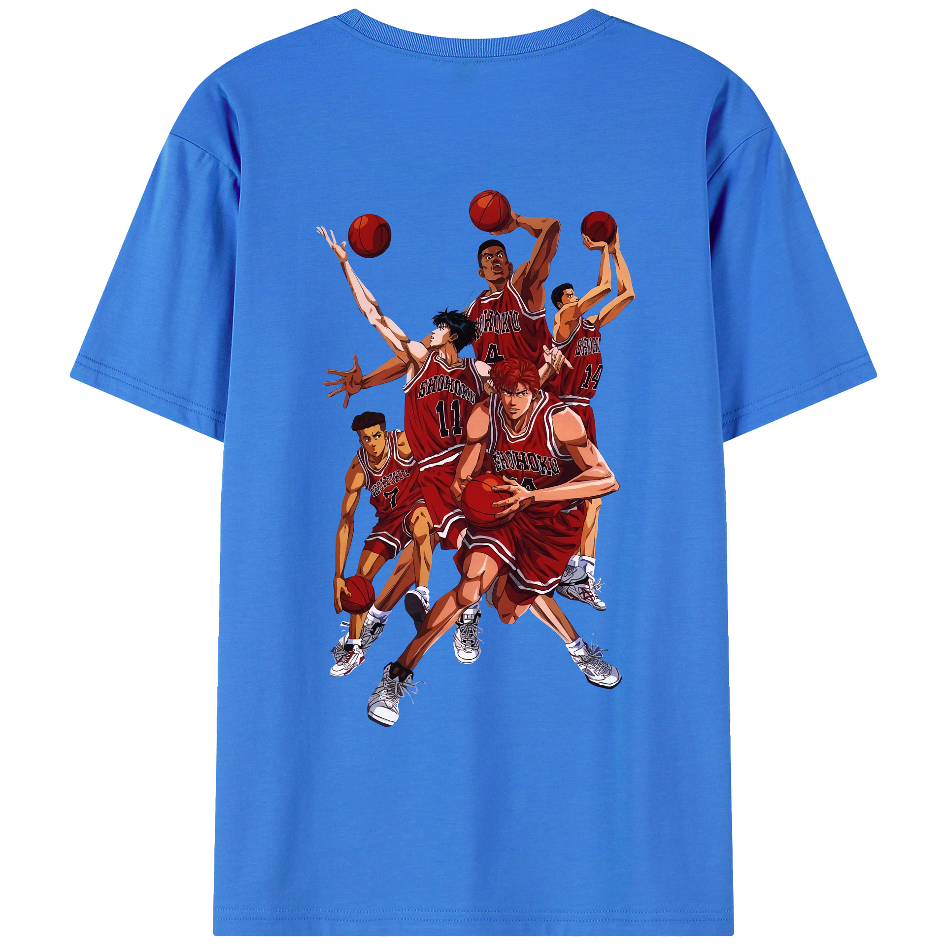 （画像用） SLAM DUNK／スラムダンク 綿100％ メンズ半袖Tシャツ（バックプリント） 通気性