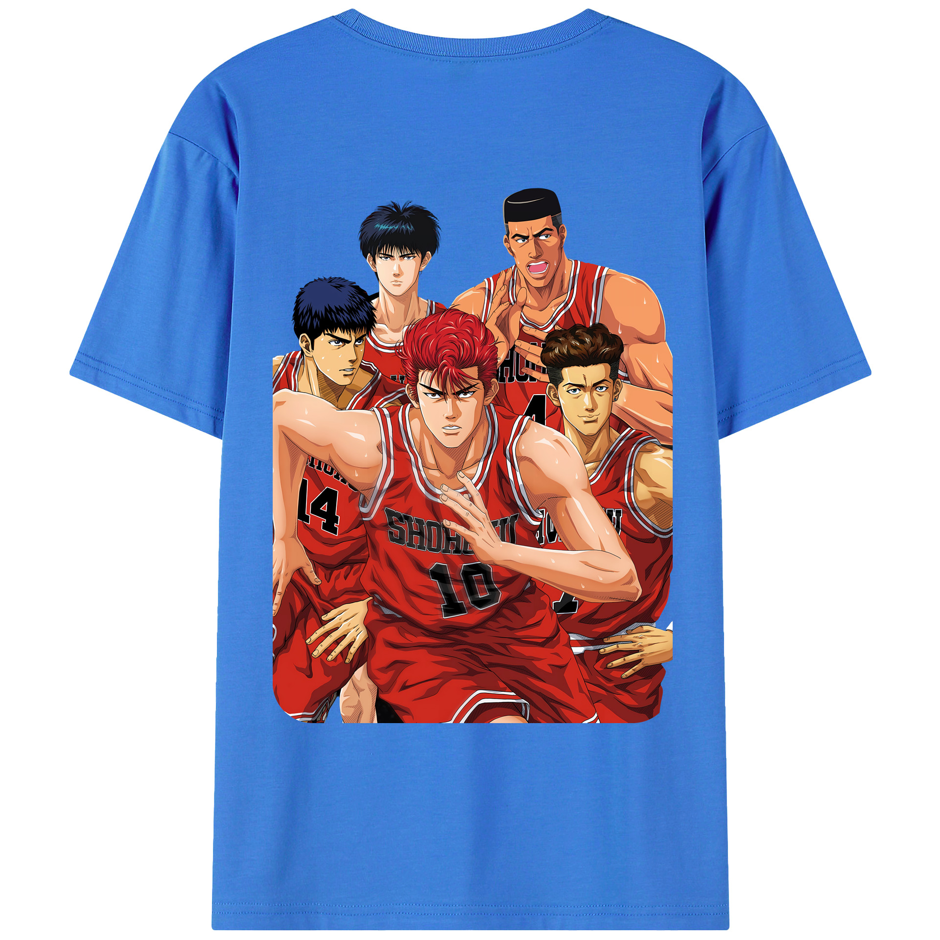 （画像用） SLAM DUNK／スラムダンク 綿100％ メンズ半袖Tシャツ（バックプリント） 通気性