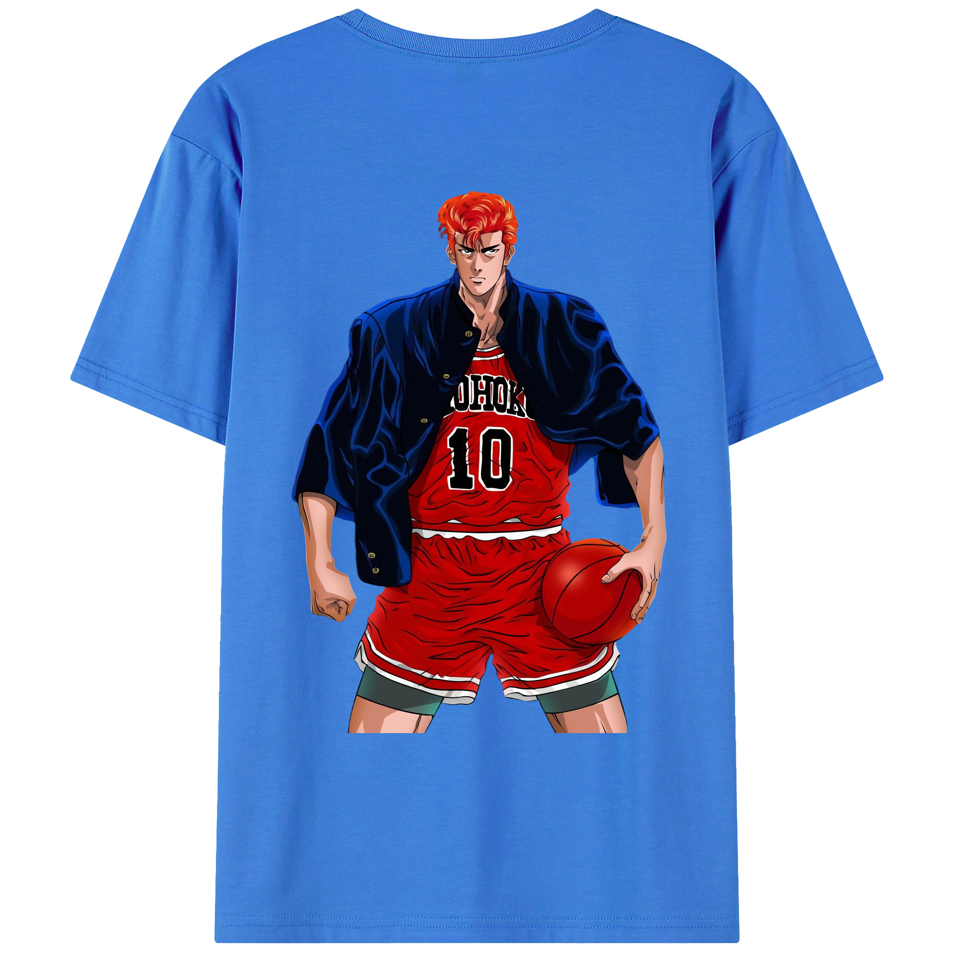 （画像用） SLAM DUNK／スラムダンク 綿100％ メンズ半袖Tシャツ（バックプリント） 通気性
