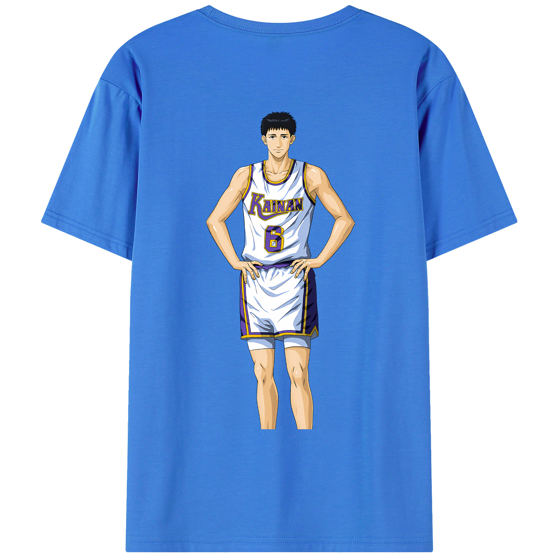 （画像用） SLAM DUNK／スラムダンク 綿100％ メンズ半袖Tシャツ（バックプリント） 通気性