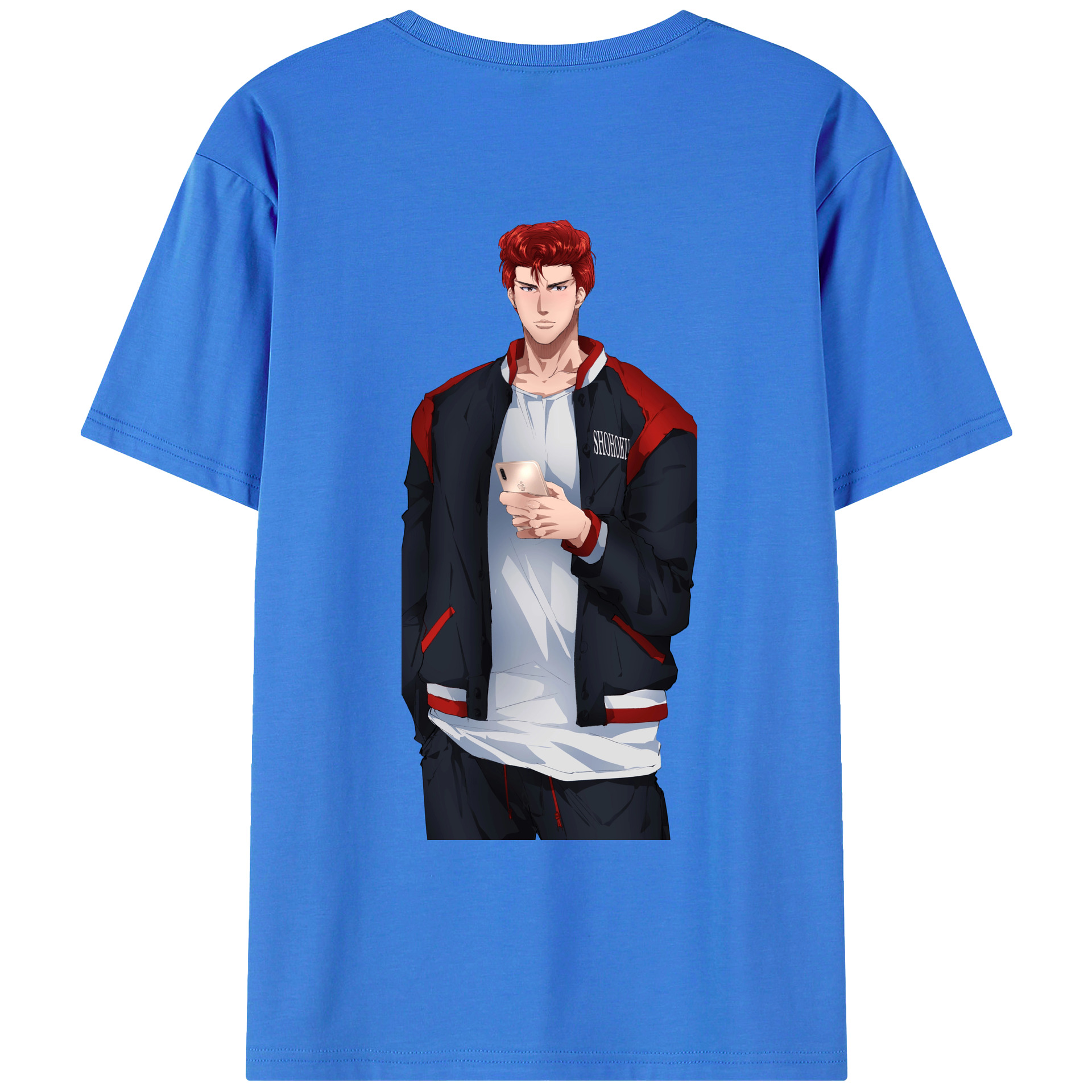 （画像用） SLAM DUNK／スラムダンク 綿100％ メンズ半袖Tシャツ（バックプリント） 通気性