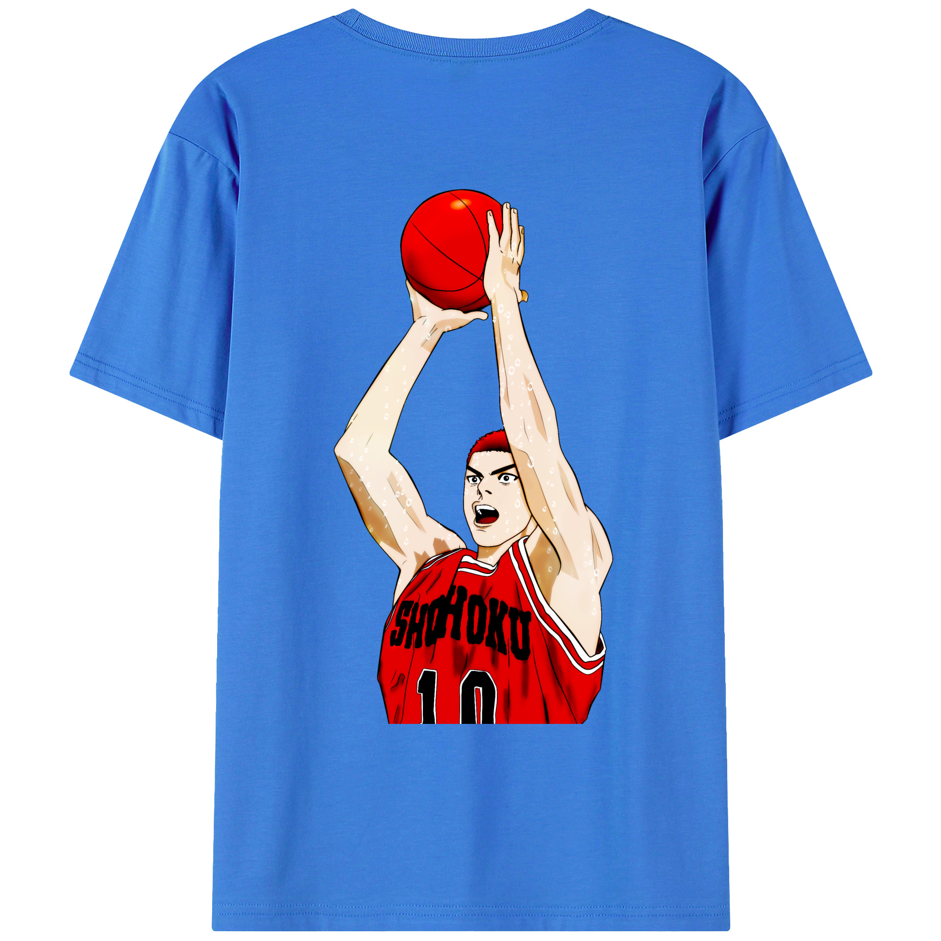（画像用） SLAM DUNK／スラムダンク 綿100％ メンズ半袖Tシャツ（バックプリント） 通気性