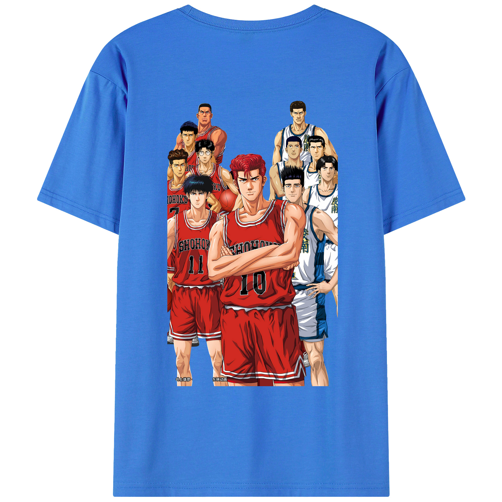 （画像用） SLAM DUNK／スラムダンク 綿100％ メンズ半袖Tシャツ（バックプリント） 通気性