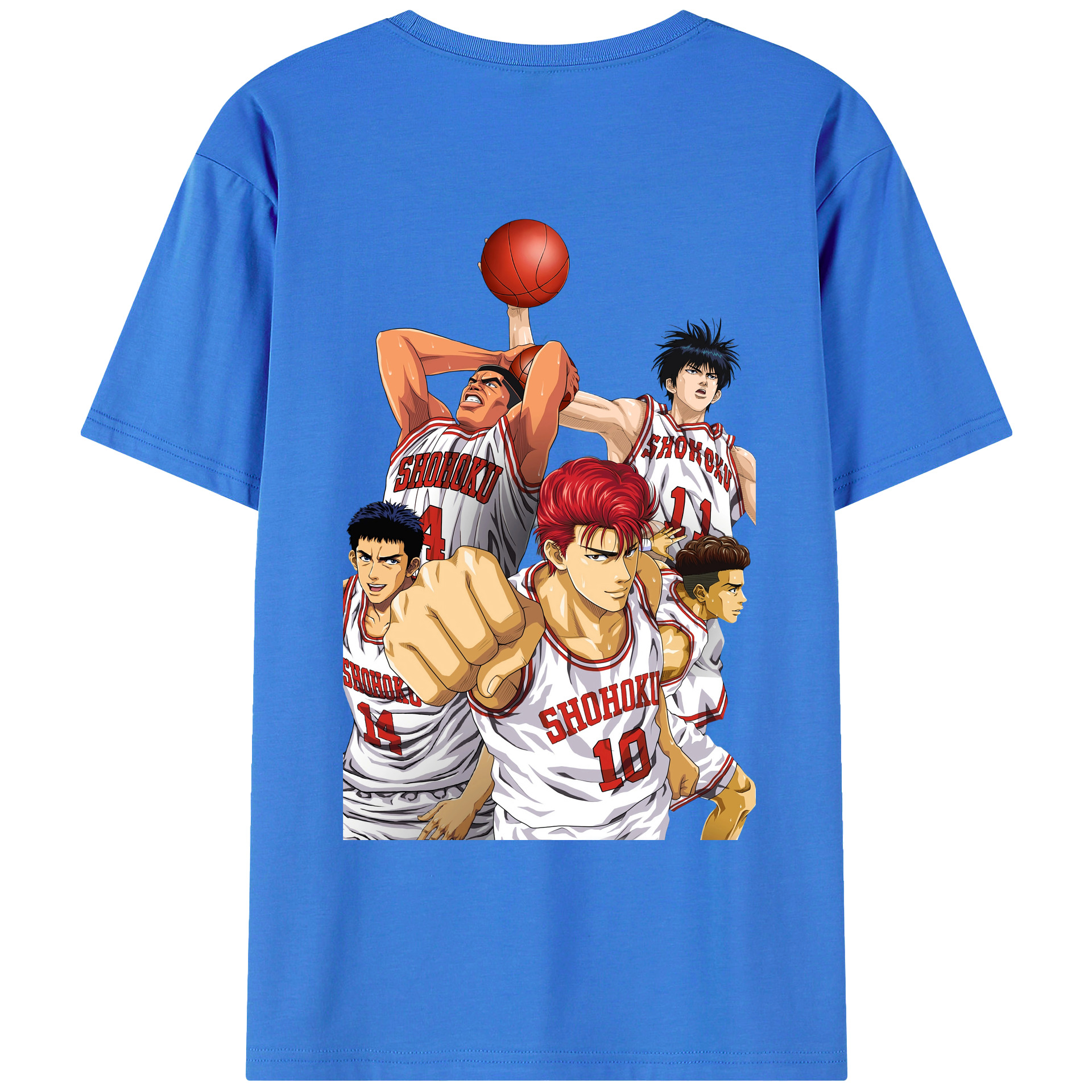 （画像用） SLAM DUNK／スラムダンク 綿100％ メンズ半袖Tシャツ（バックプリント） 通気性