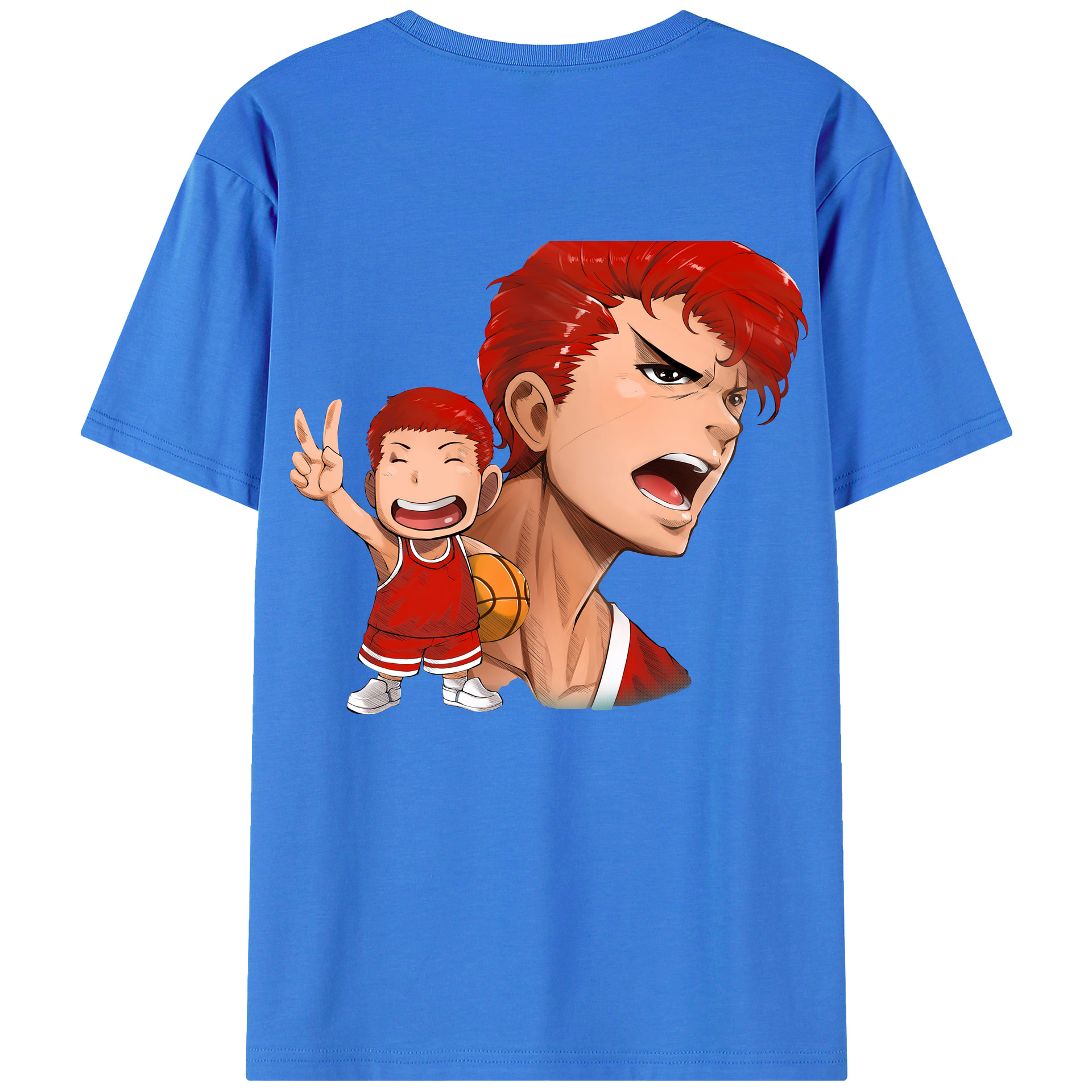 （画像用） SLAM DUNK／スラムダンク 綿100％ メンズ半袖Tシャツ（バックプリント） 通気性