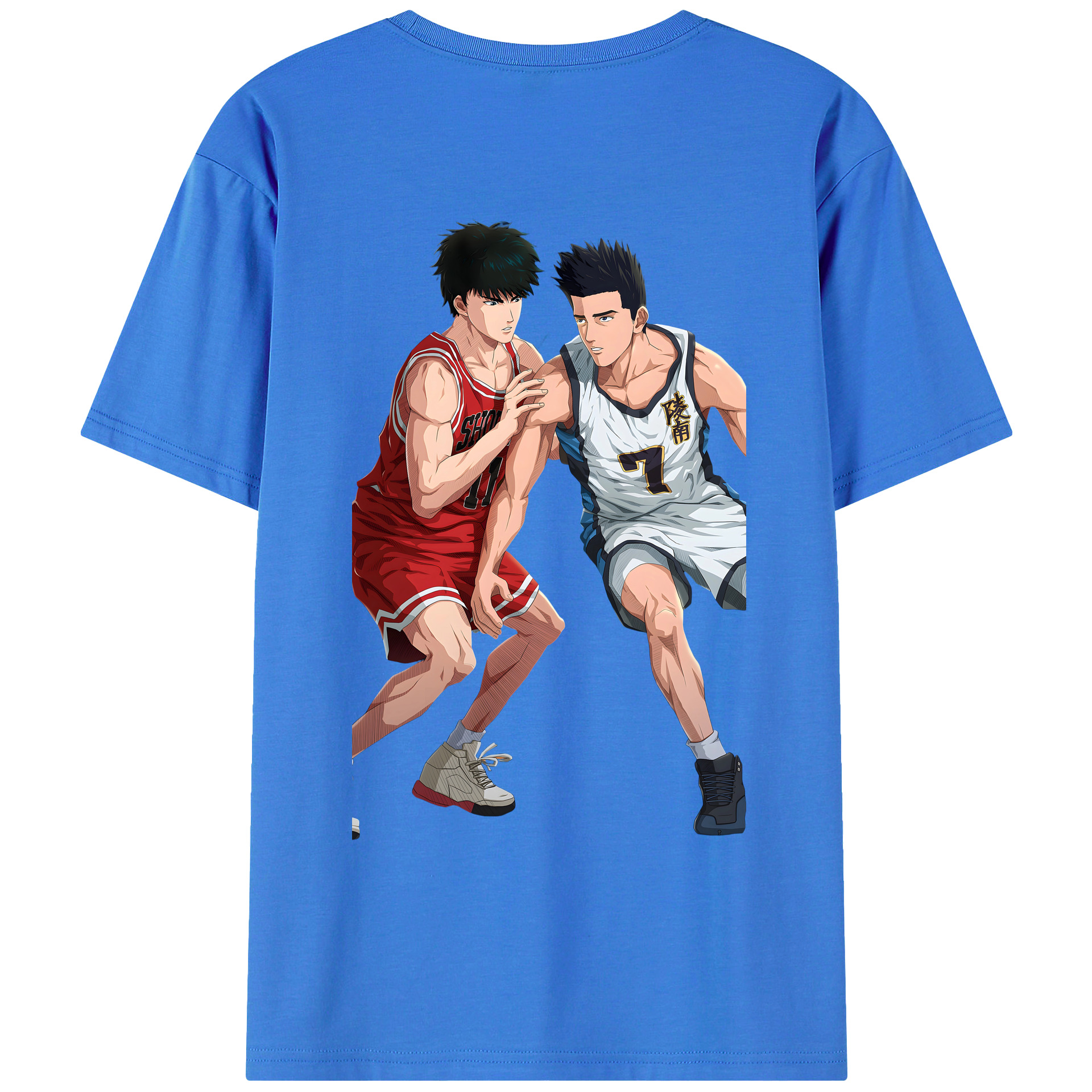 （画像用） SLAM DUNK／スラムダンク 綿100％ メンズ半袖Tシャツ（バックプリント） 通気性