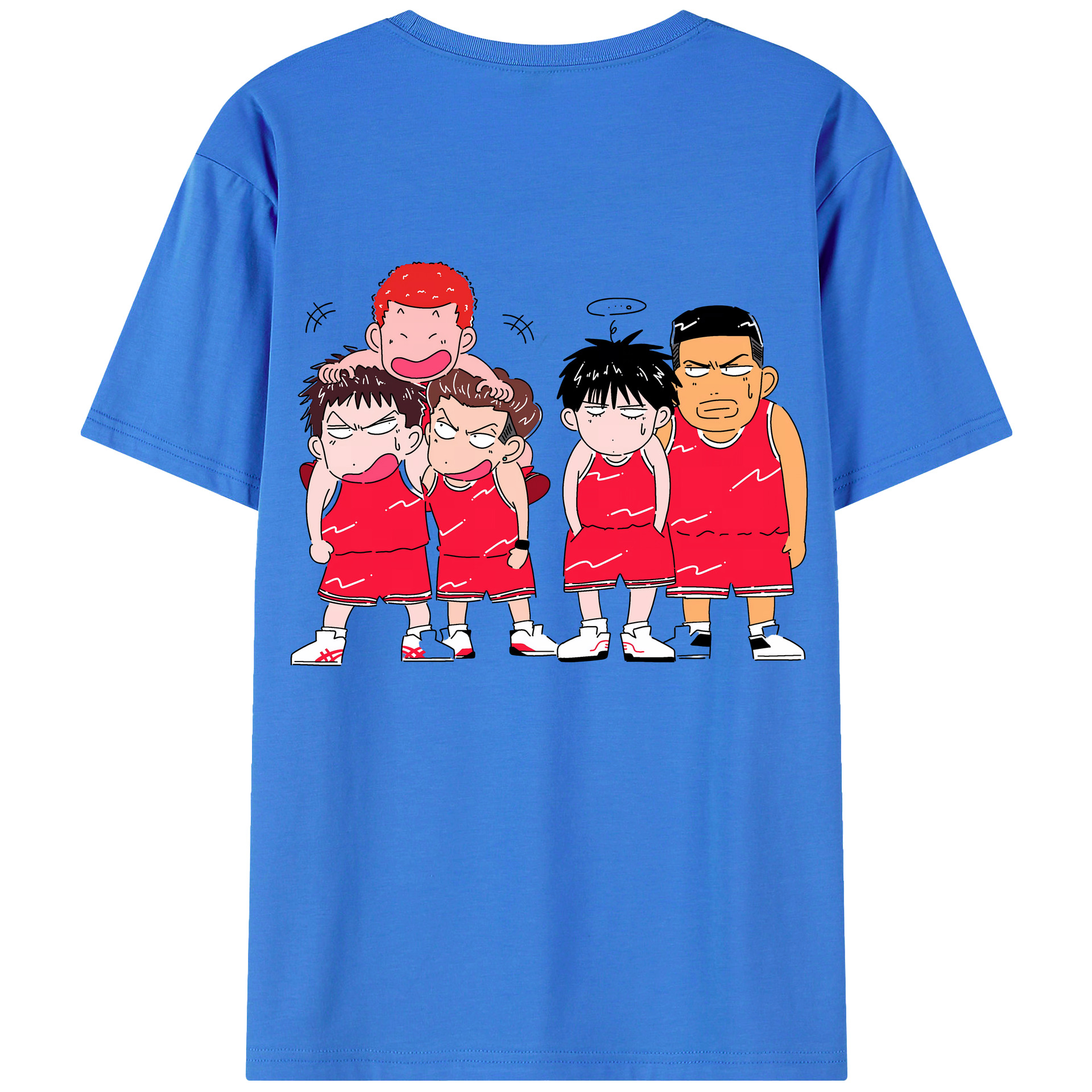 （画像用） SLAM DUNK／スラムダンク 綿100％ メンズ半袖Tシャツ（バックプリント） 通気性