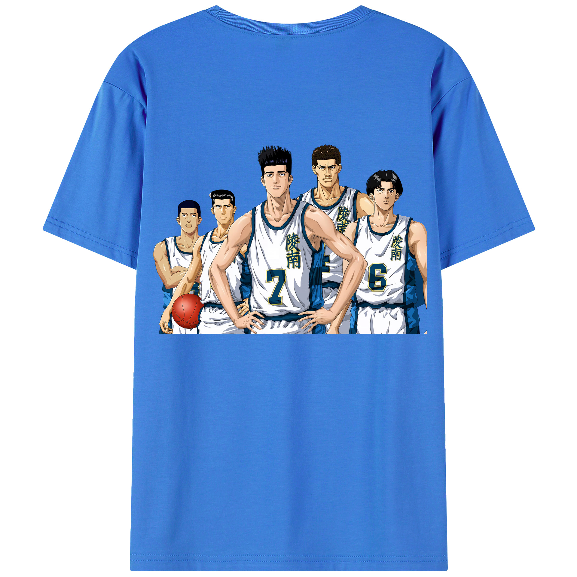 （画像用） SLAM DUNK／スラムダンク 綿100％ メンズ半袖Tシャツ（バックプリント） 通気性