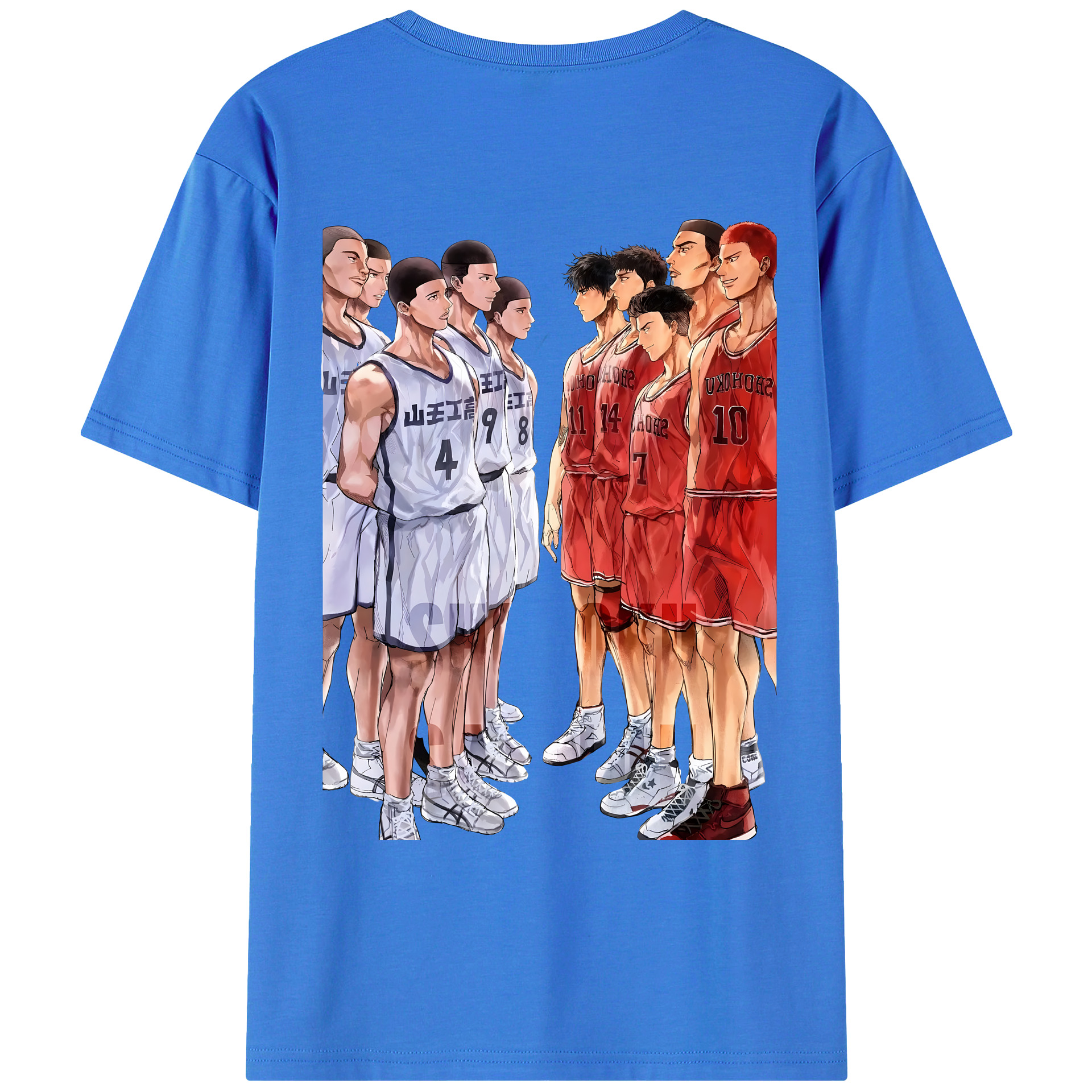 （画像用） SLAM DUNK／スラムダンク 綿100％ メンズ半袖Tシャツ（バックプリント） 通気性