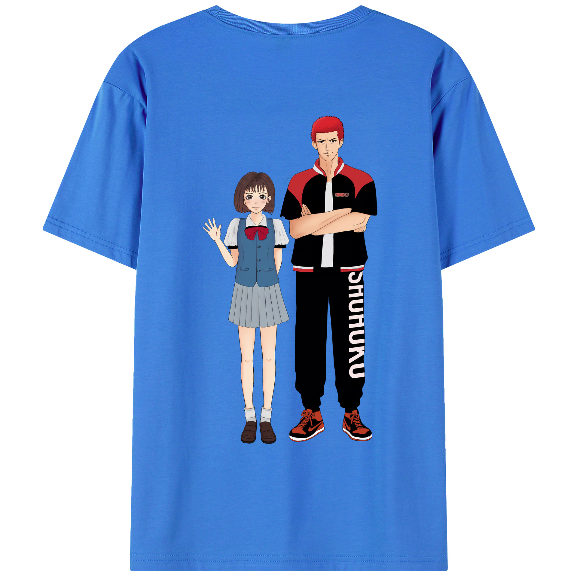 （画像用） SLAM DUNK／スラムダンク 綿100％ メンズ半袖Tシャツ（バックプリント） 通気性