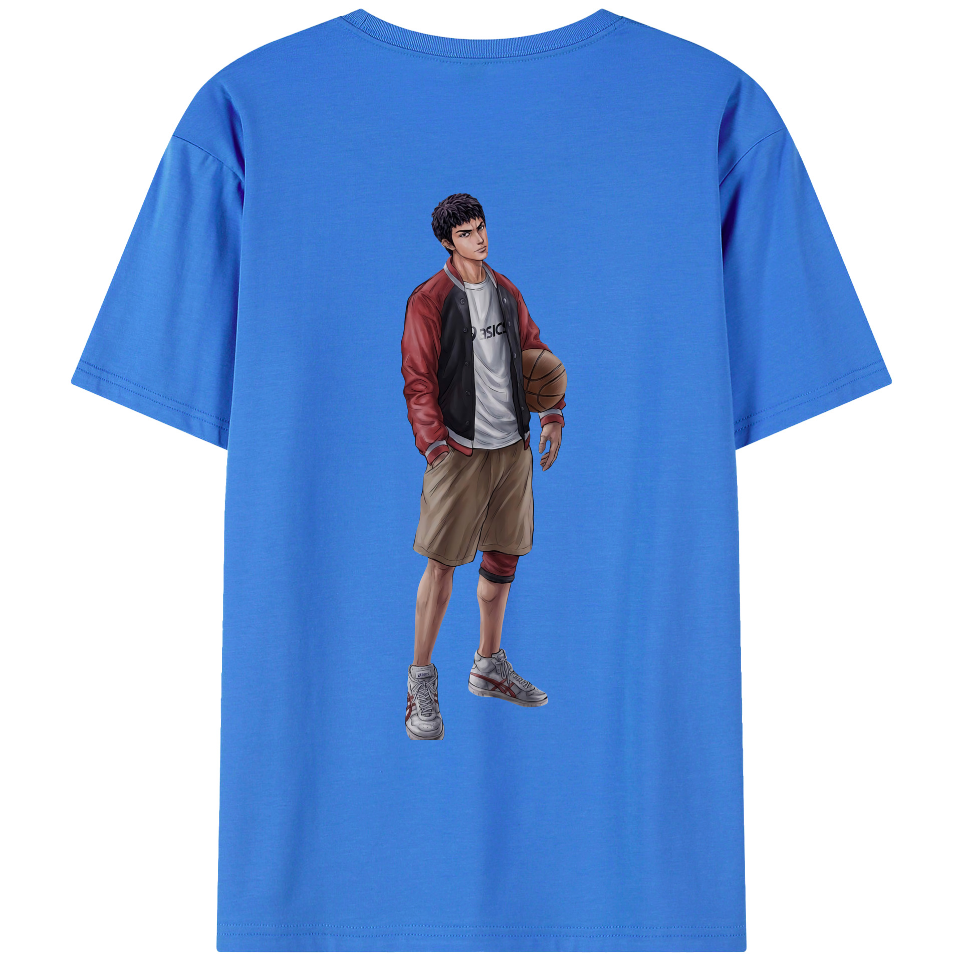 （画像用） SLAM DUNK／スラムダンク 綿100％ メンズ半袖Tシャツ（バックプリント） 通気性