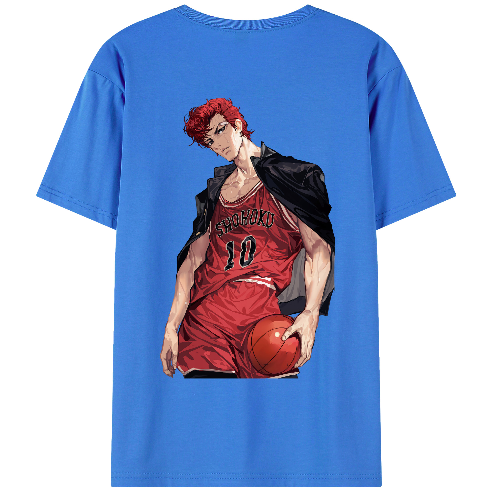 （画像用） SLAM DUNK／スラムダンク 綿100％ メンズ半袖Tシャツ（バックプリント） 通気性