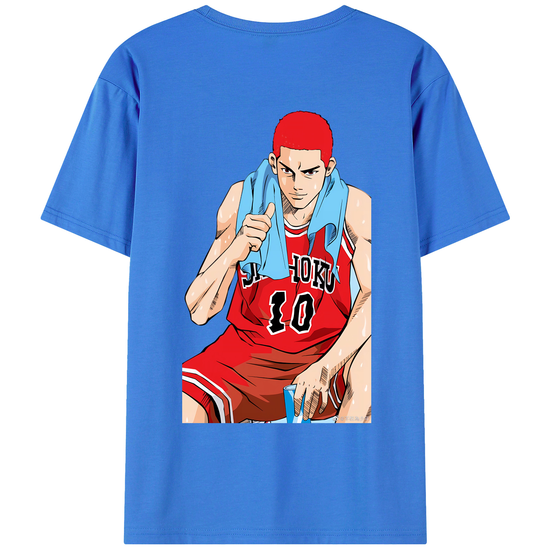 （画像用） SLAM DUNK／スラムダンク 綿100％ メンズ半袖Tシャツ（バックプリント） 通気性