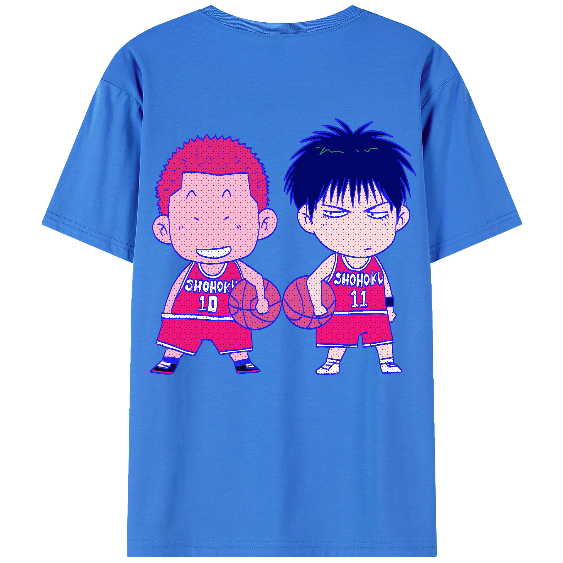 （画像用） SLAM DUNK／スラムダンク 綿100％ メンズ半袖Tシャツ（バックプリント） 通気性