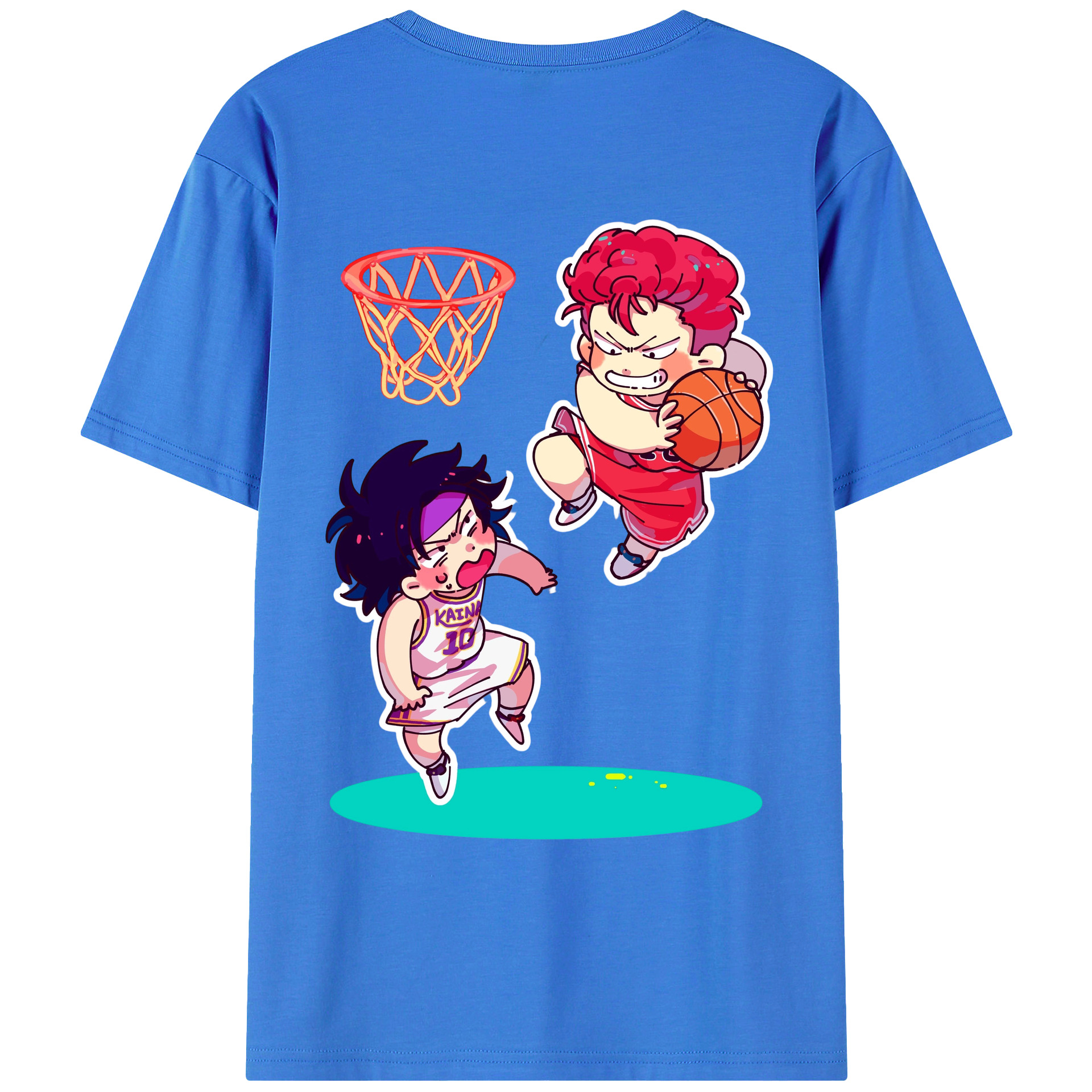 （画像用） SLAM DUNK／スラムダンク 綿100％ メンズ半袖Tシャツ（バックプリント） 通気性