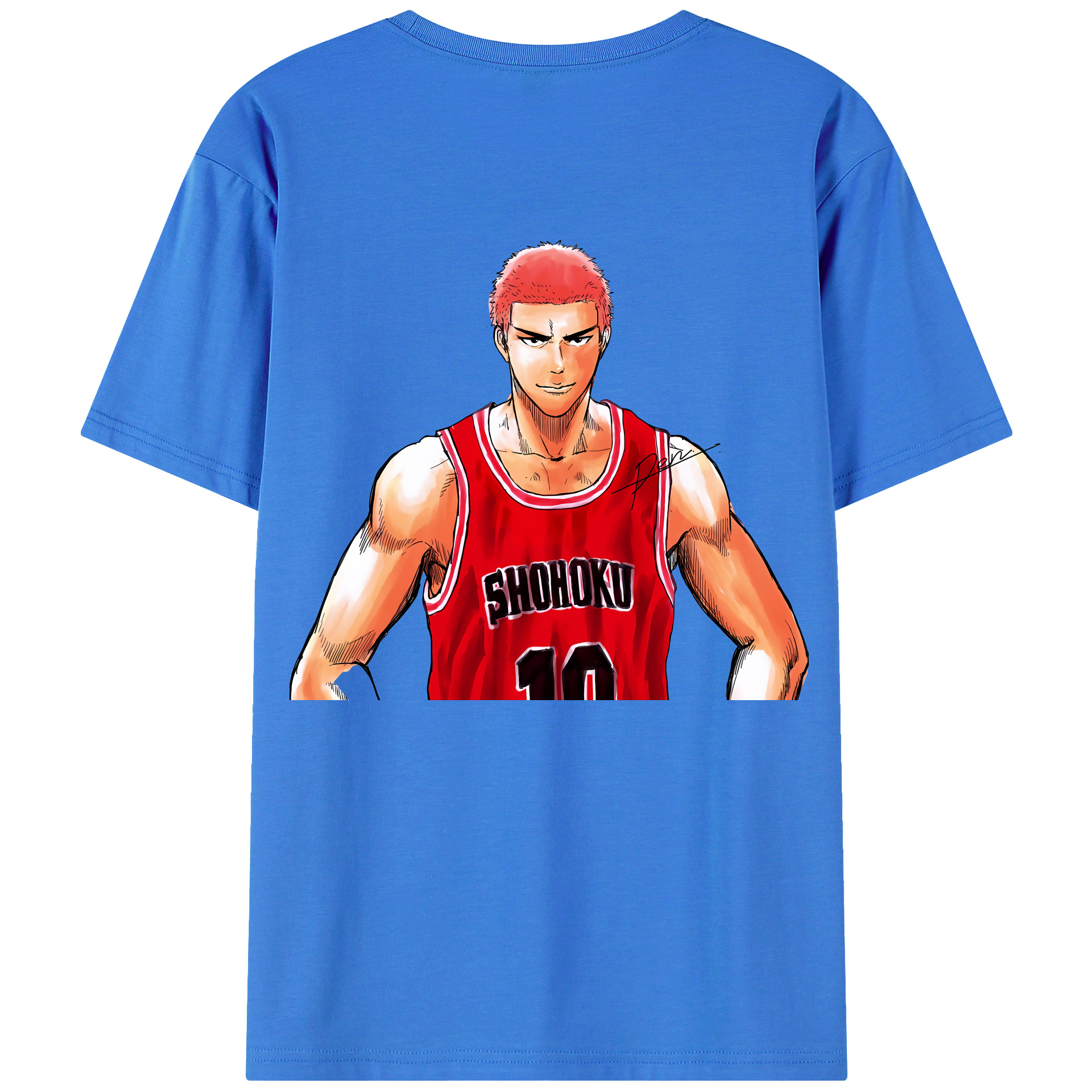 （画像用） SLAM DUNK／スラムダンク 綿100％ メンズ半袖Tシャツ（バックプリント） 通気性