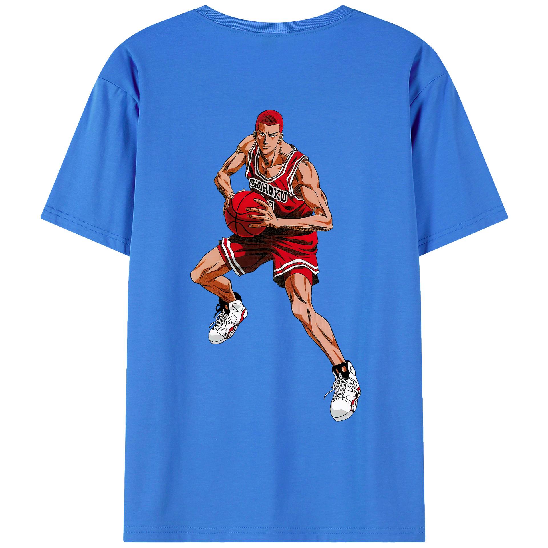 （画像用） SLAM DUNK／スラムダンク 綿100％ メンズ半袖Tシャツ（バックプリント） 通気性