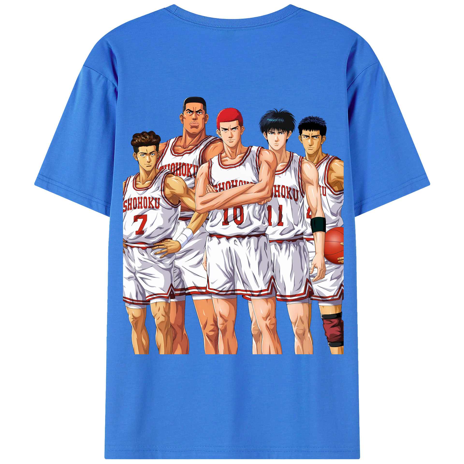 （画像用） SLAM DUNK／スラムダンク 綿100％ メンズ半袖Tシャツ（バックプリント） 通気性