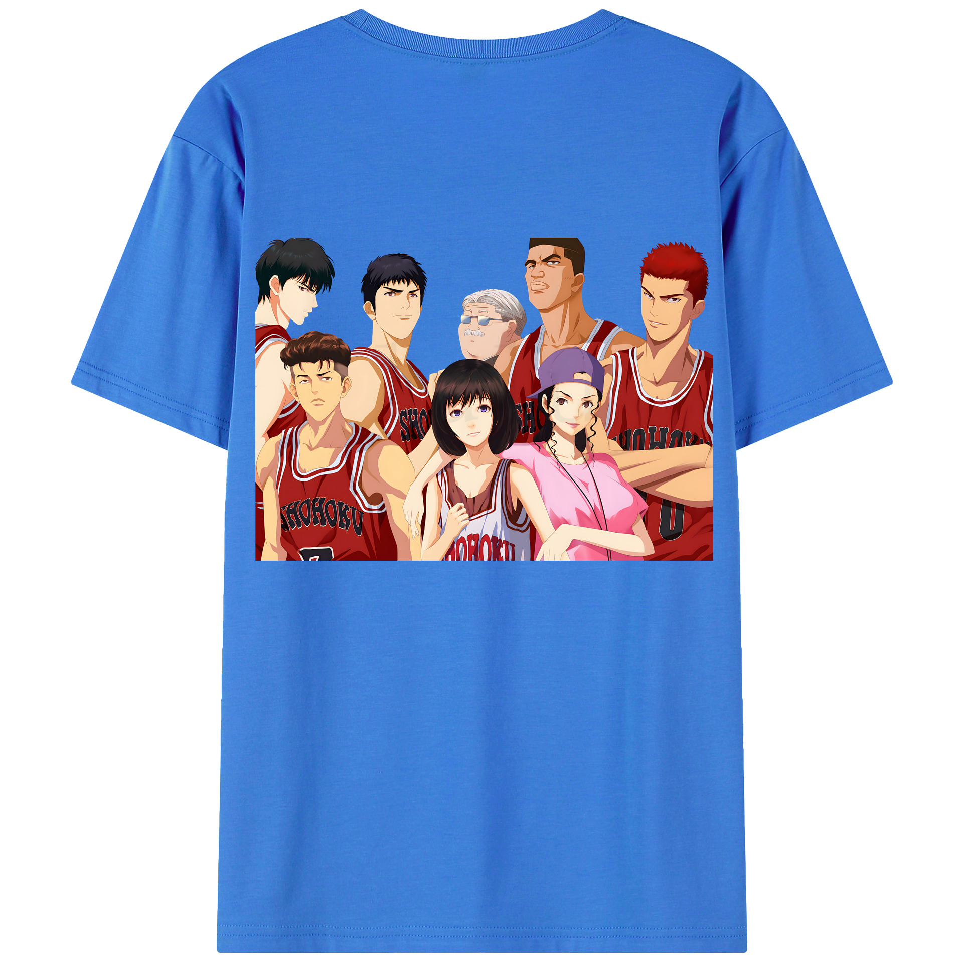 （画像用） SLAM DUNK／スラムダンク 綿100％ メンズ半袖Tシャツ（バックプリント） 通気性