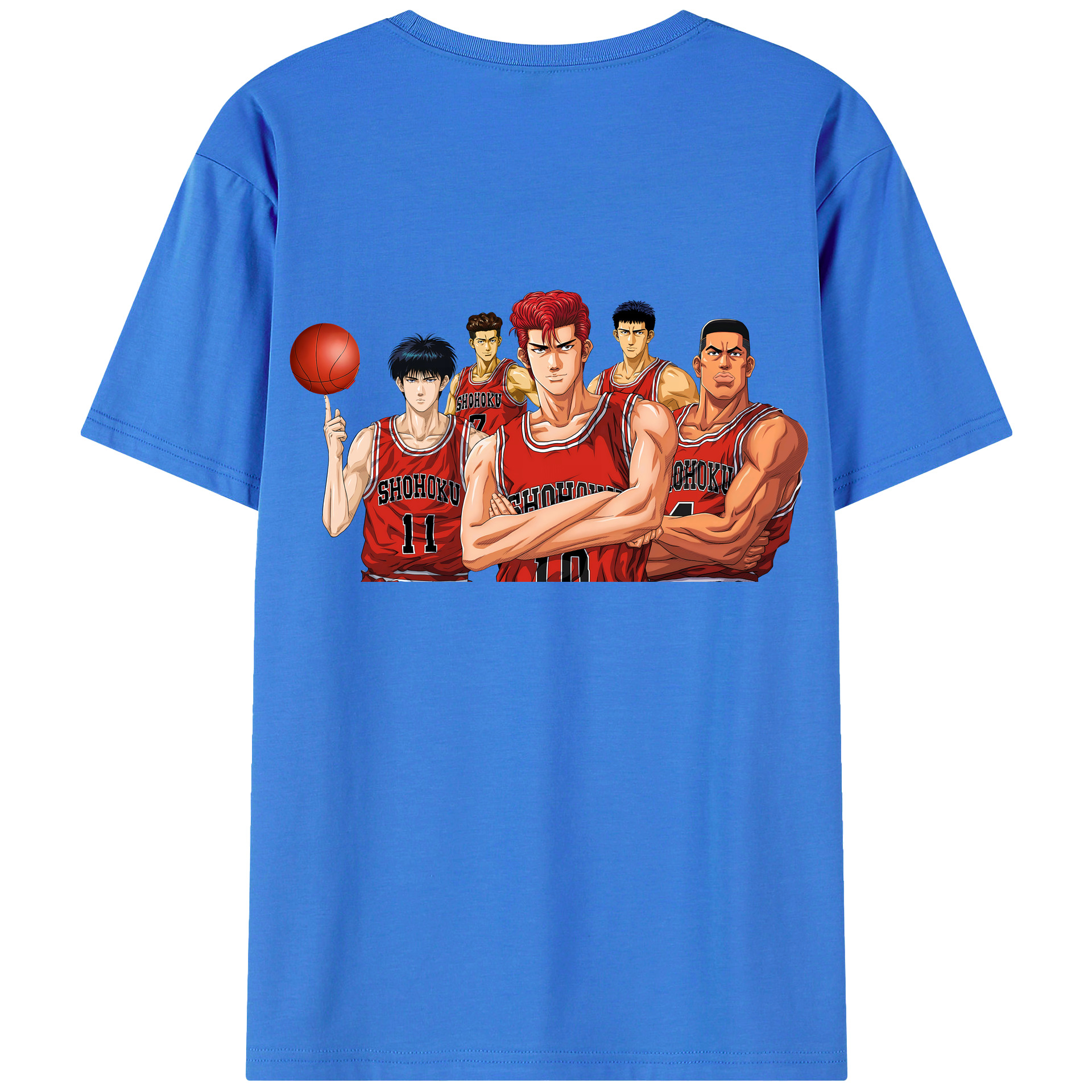 （画像用） SLAM DUNK／スラムダンク 綿100％ メンズ半袖Tシャツ（バックプリント） 通気性