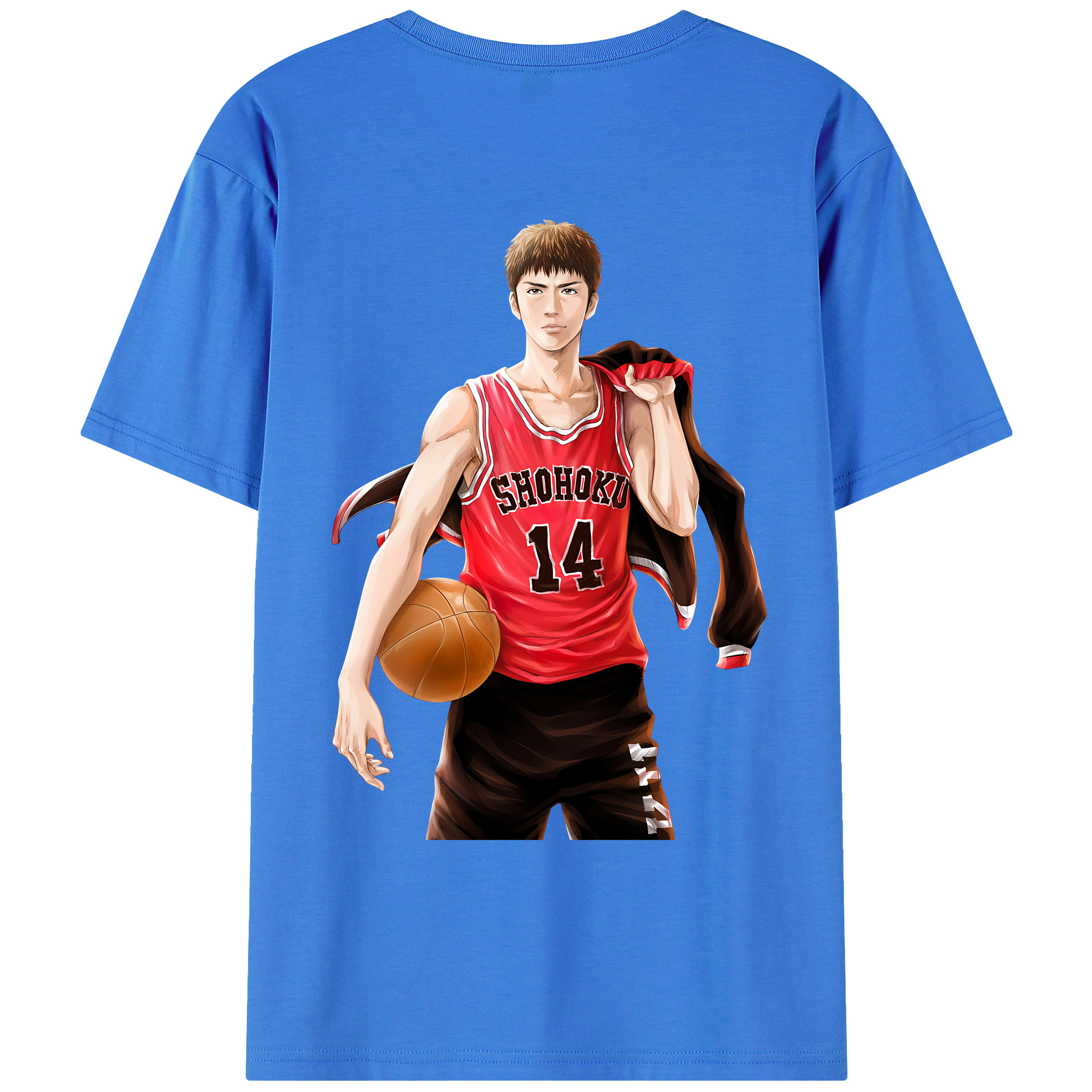 （画像用） SLAM DUNK／スラムダンク 綿100％ メンズ半袖Tシャツ（バックプリント） 通気性