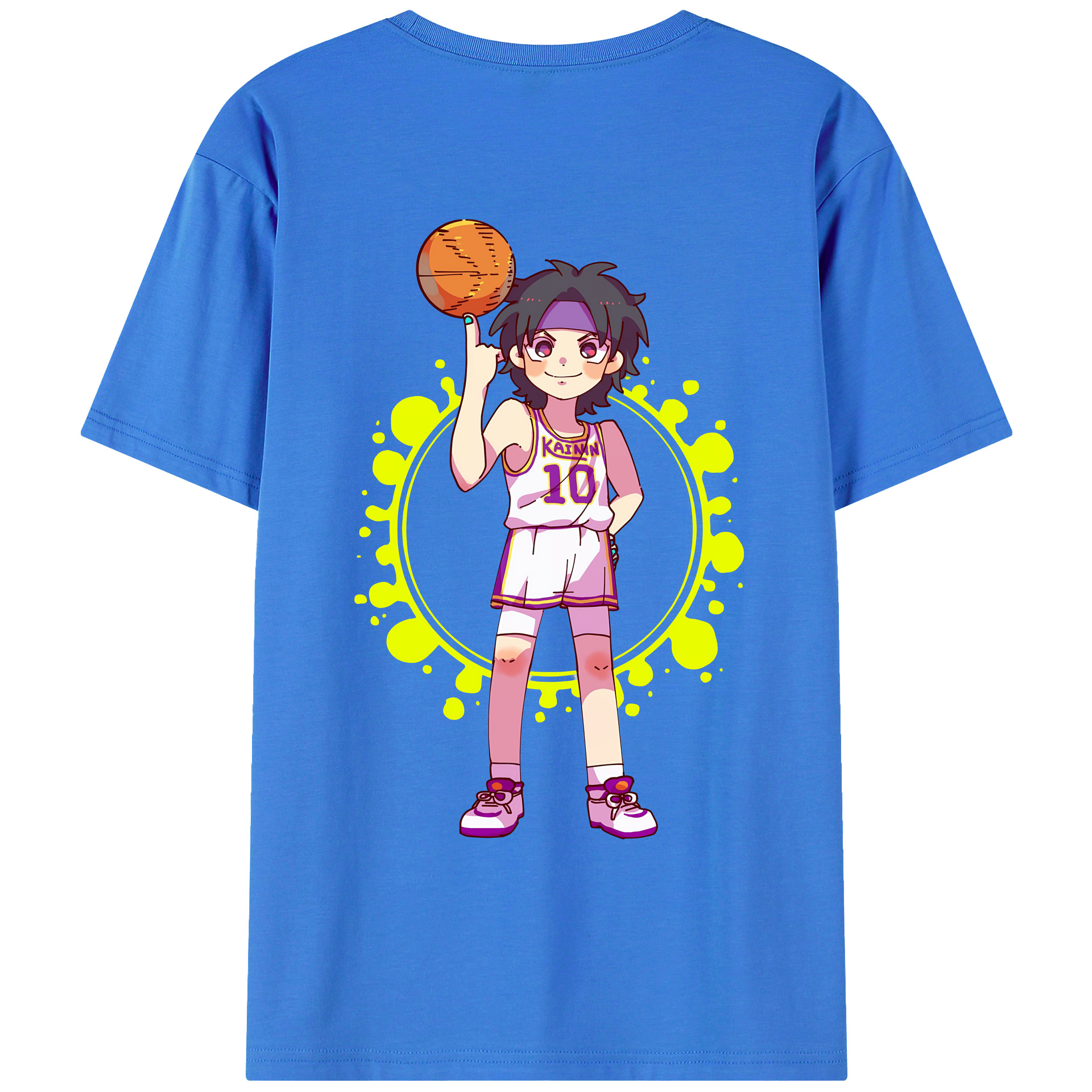 （画像用） SLAM DUNK／スラムダンク 綿100％ メンズ半袖Tシャツ（バックプリント） 通気性