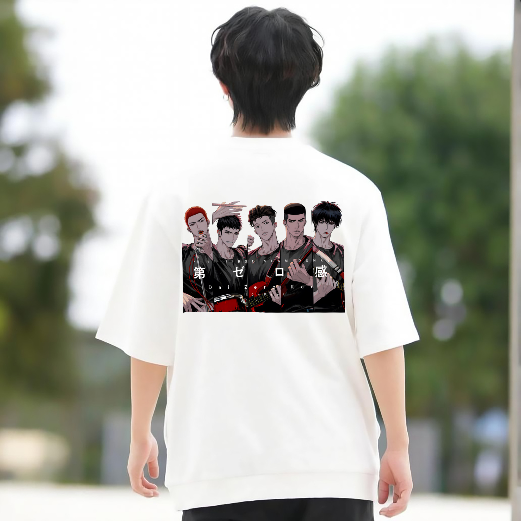 SLAM DUNK／スラムダンク 綿100％ メンズ半袖Tシャツ（バックプリント） 通気性