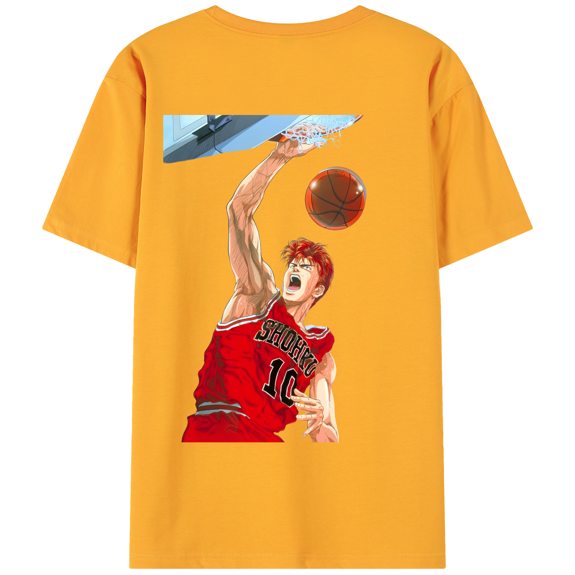 （画像用） SLAM DUNK／スラムダンク 綿100％ メンズ半袖Tシャツ（バックプリント） 通気性