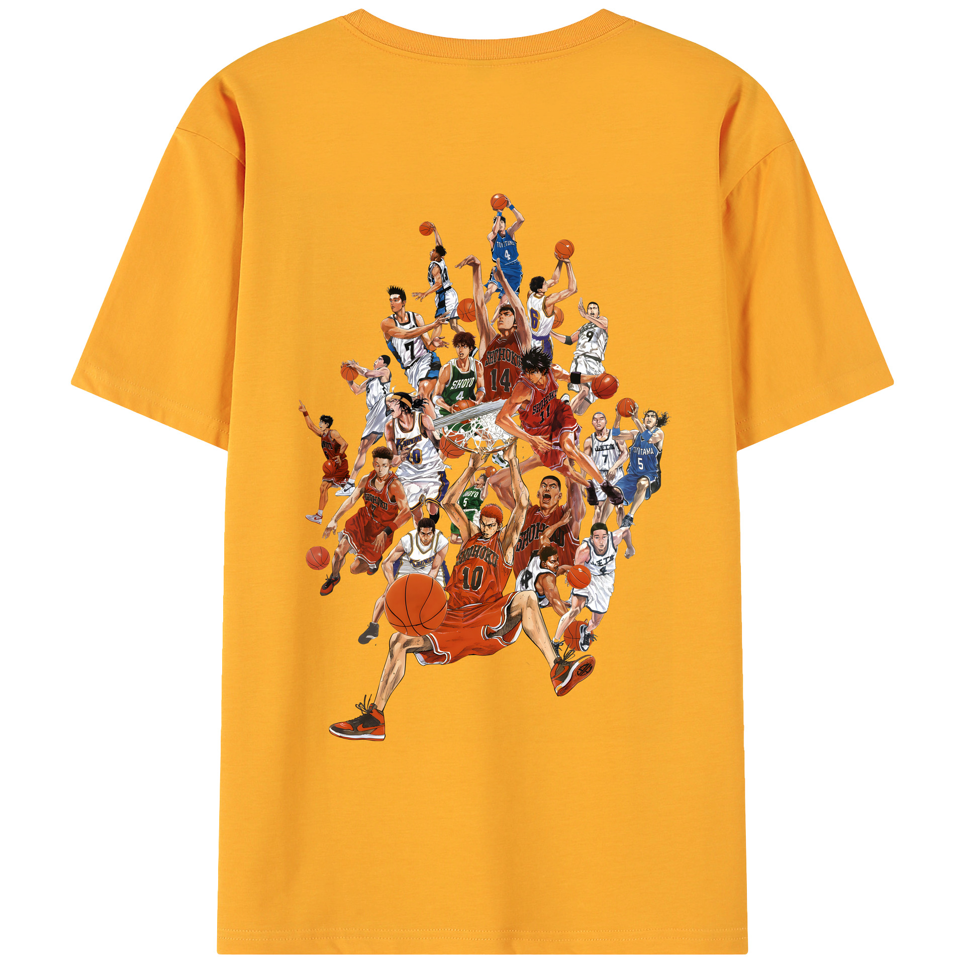 （画像用） SLAM DUNK／スラムダンク 綿100％ メンズ半袖Tシャツ（バックプリント） 通気性