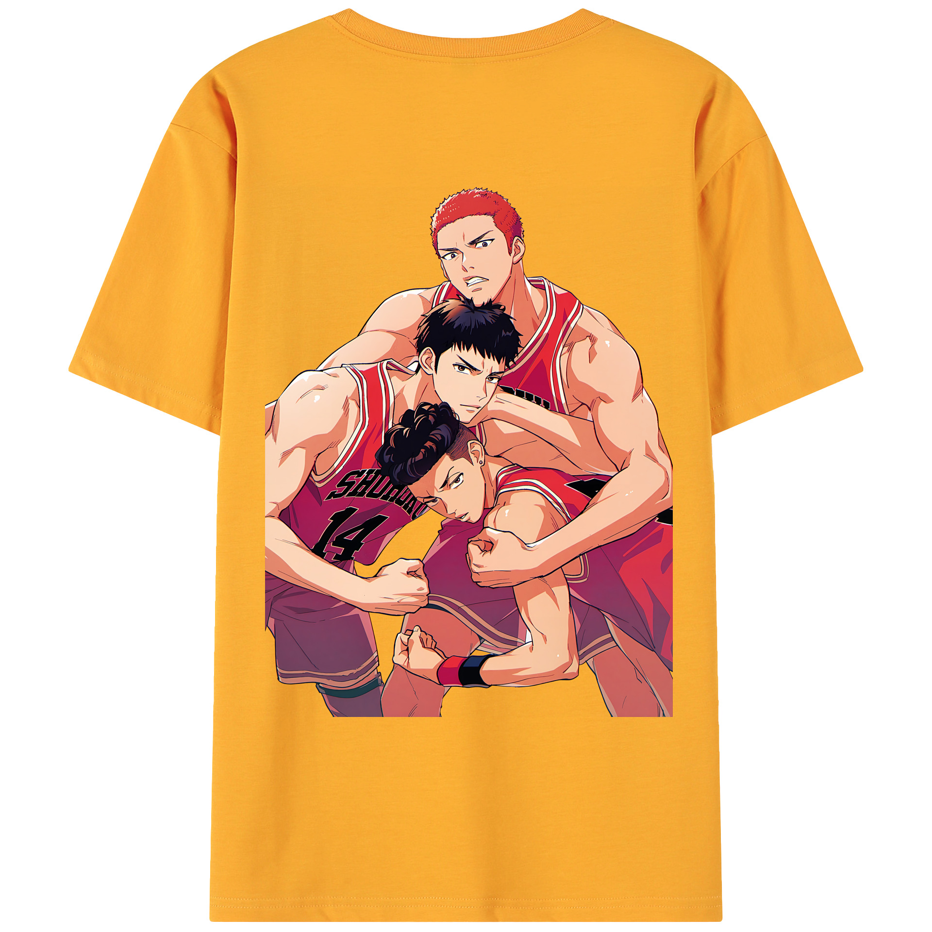 （画像用） SLAM DUNK／スラムダンク 綿100％ メンズ半袖Tシャツ（バックプリント） 通気性