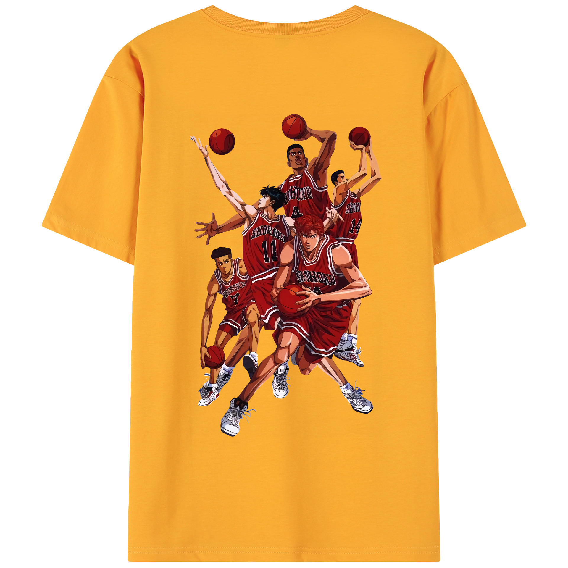 （画像用） SLAM DUNK／スラムダンク 綿100％ メンズ半袖Tシャツ（バックプリント） 通気性