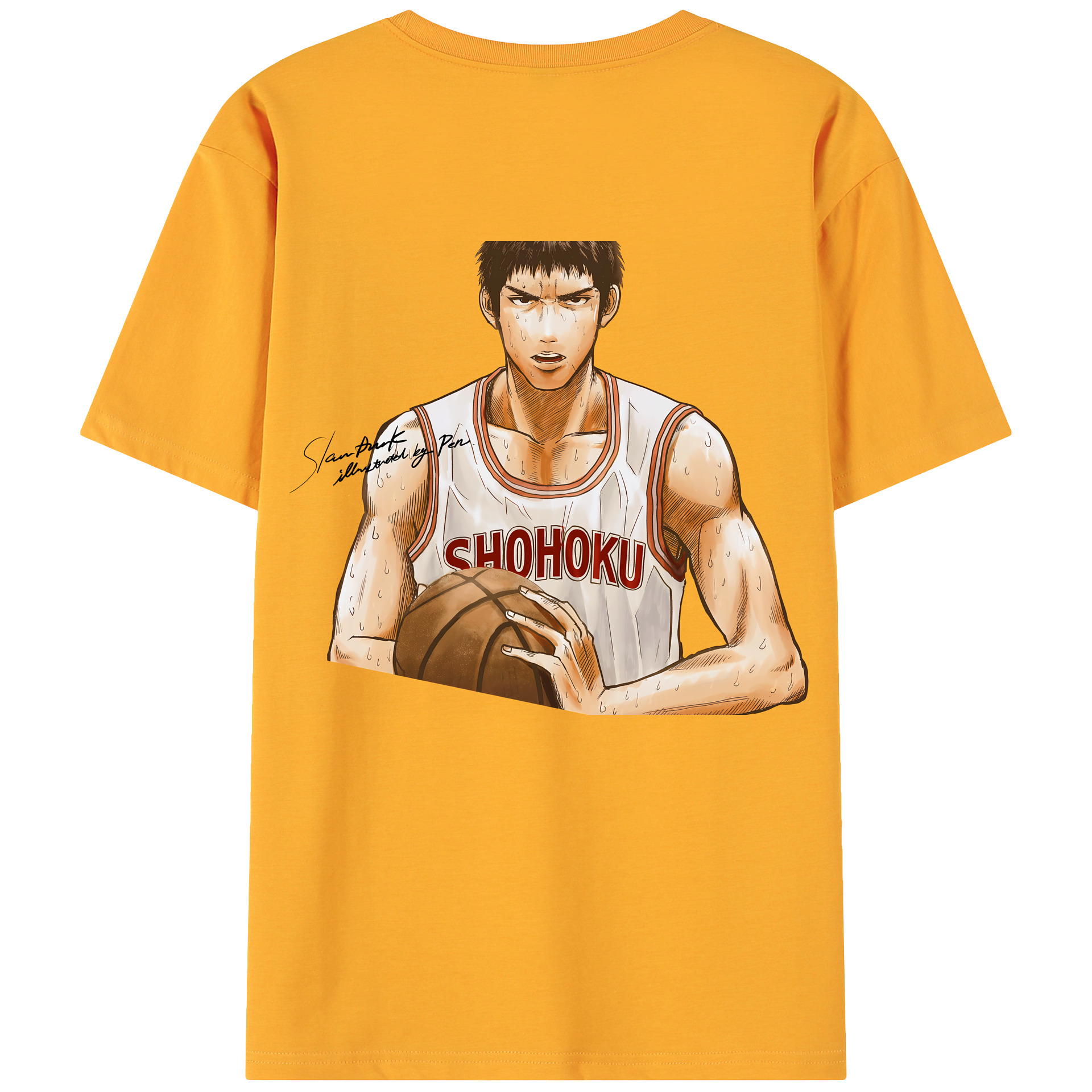 （画像用） SLAM DUNK／スラムダンク 綿100％ メンズ半袖Tシャツ（バックプリント） 通気性