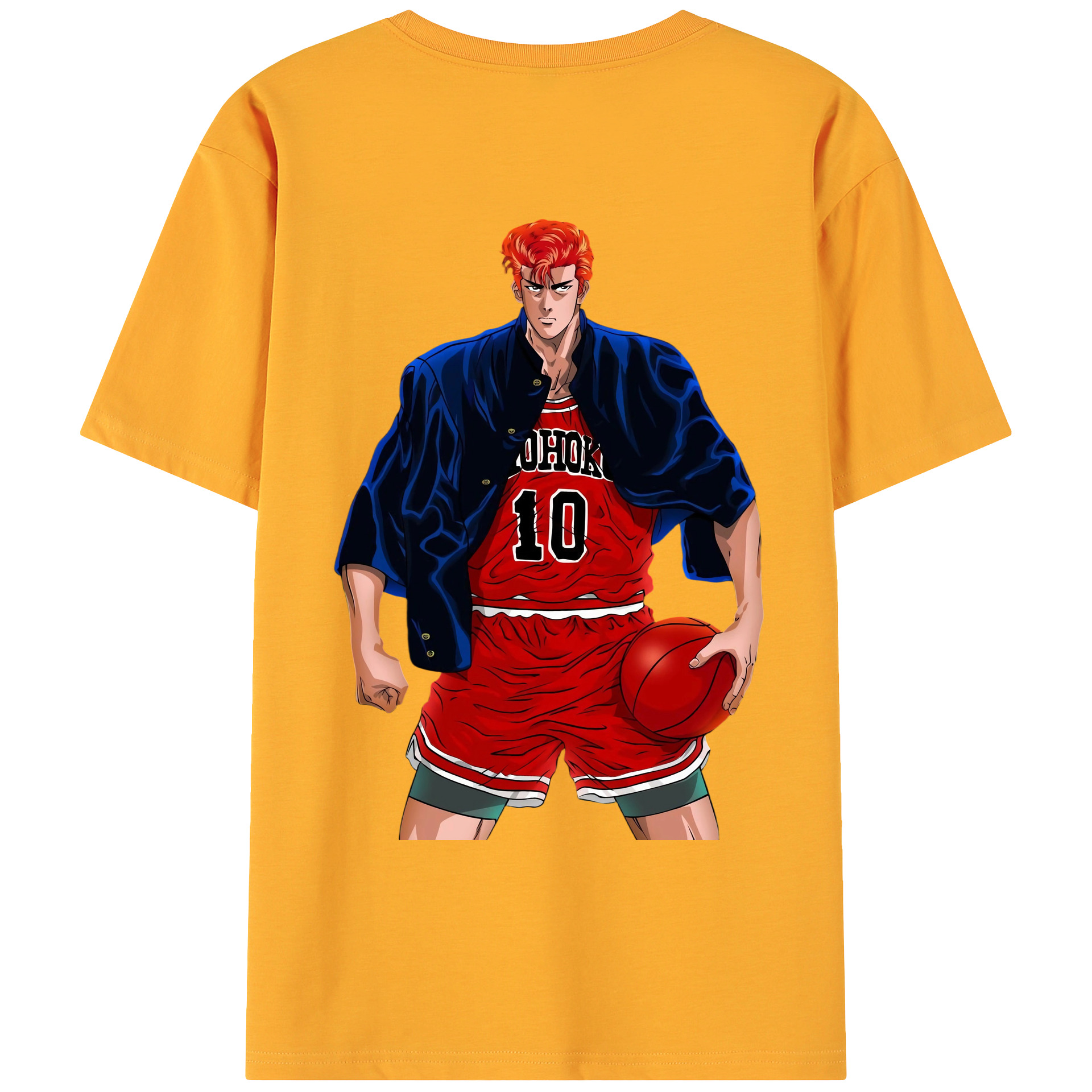 （画像用） SLAM DUNK／スラムダンク 綿100％ メンズ半袖Tシャツ（バックプリント） 通気性