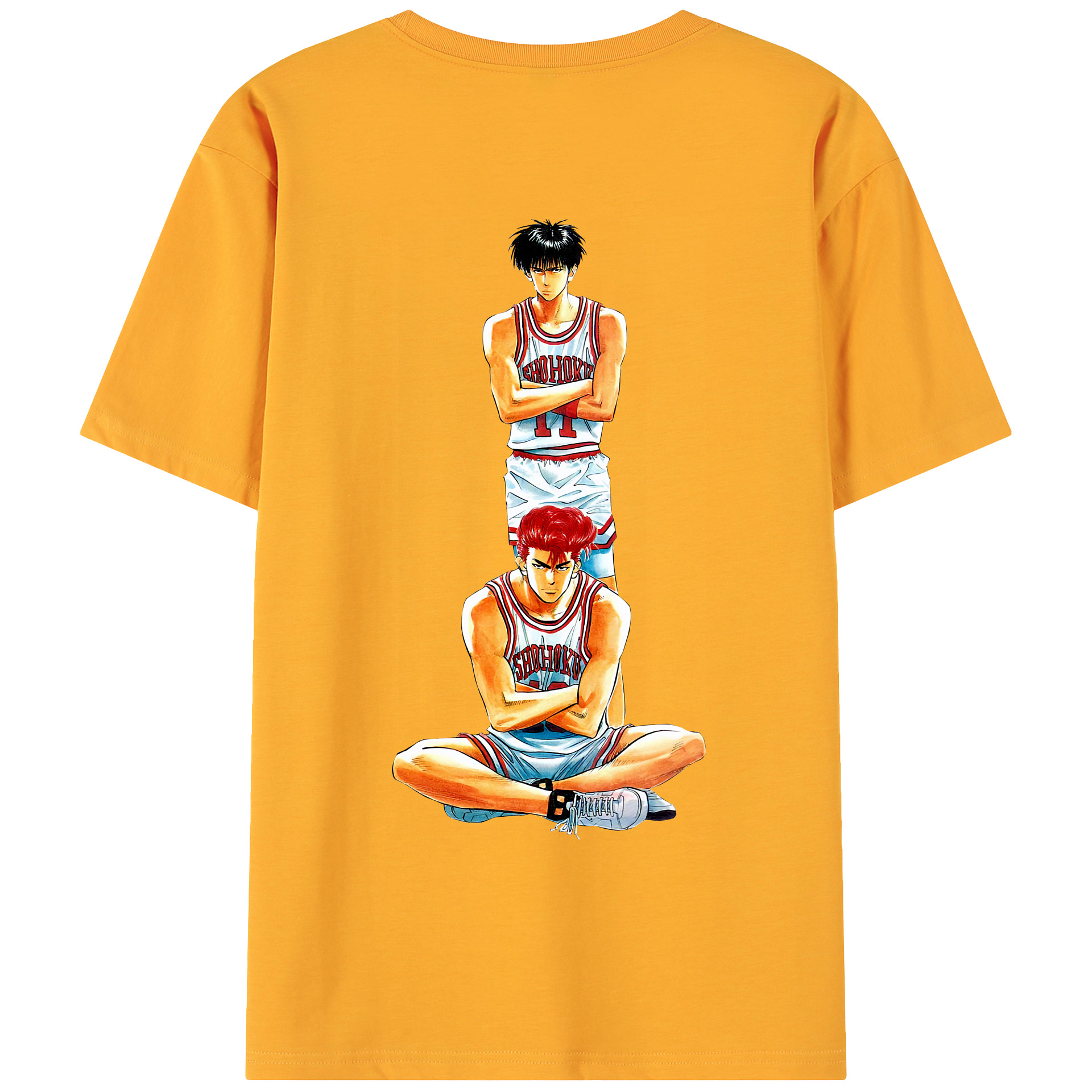 （画像用） SLAM DUNK／スラムダンク 綿100％ メンズ半袖Tシャツ（バックプリント） 通気性