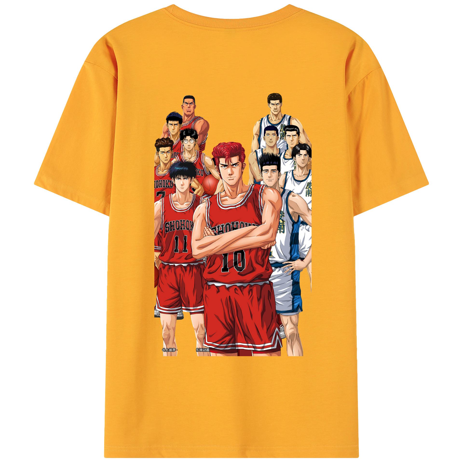 （画像用） SLAM DUNK／スラムダンク 綿100％ メンズ半袖Tシャツ（バックプリント） 通気性