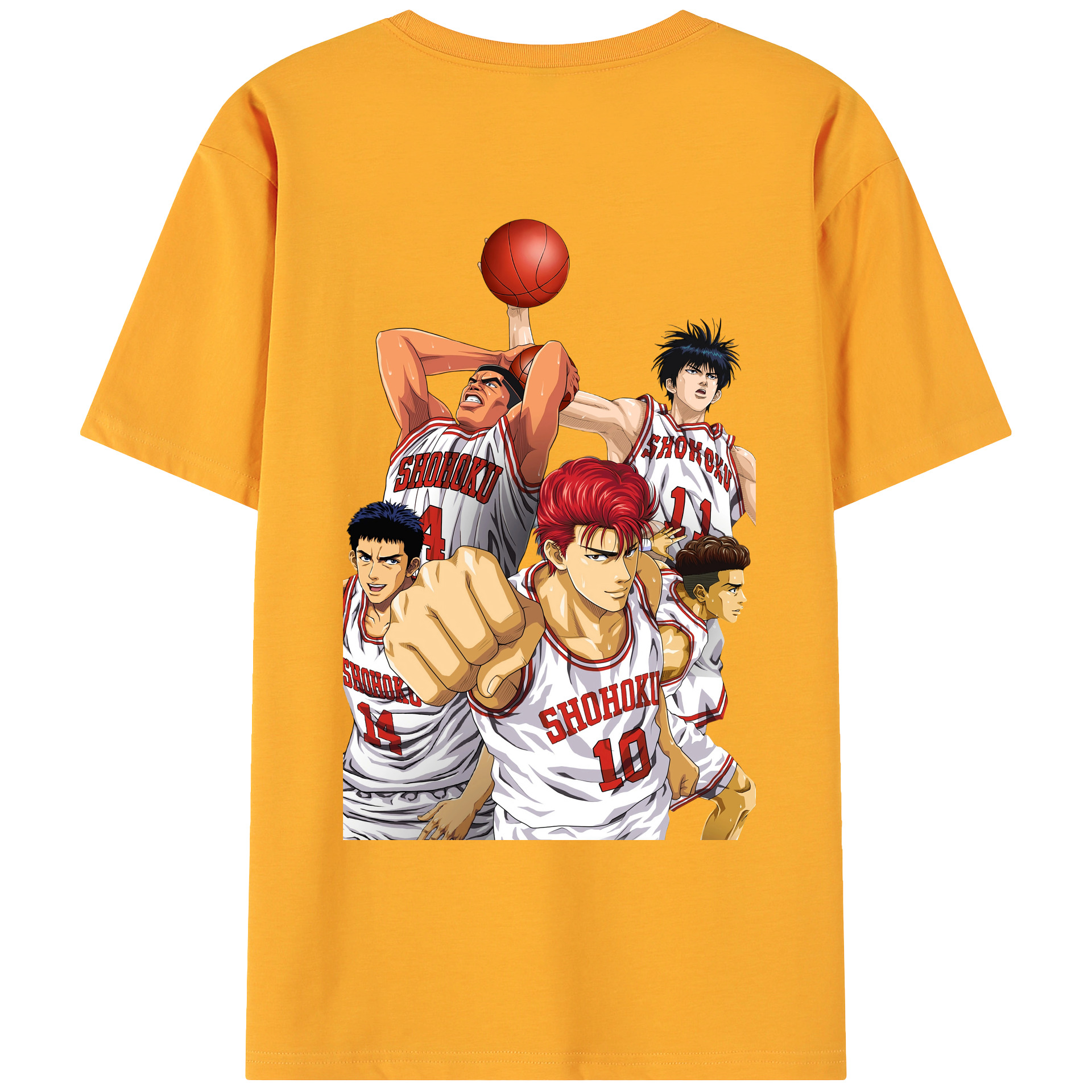 （画像用） SLAM DUNK／スラムダンク 綿100％ メンズ半袖Tシャツ（バックプリント） 通気性
