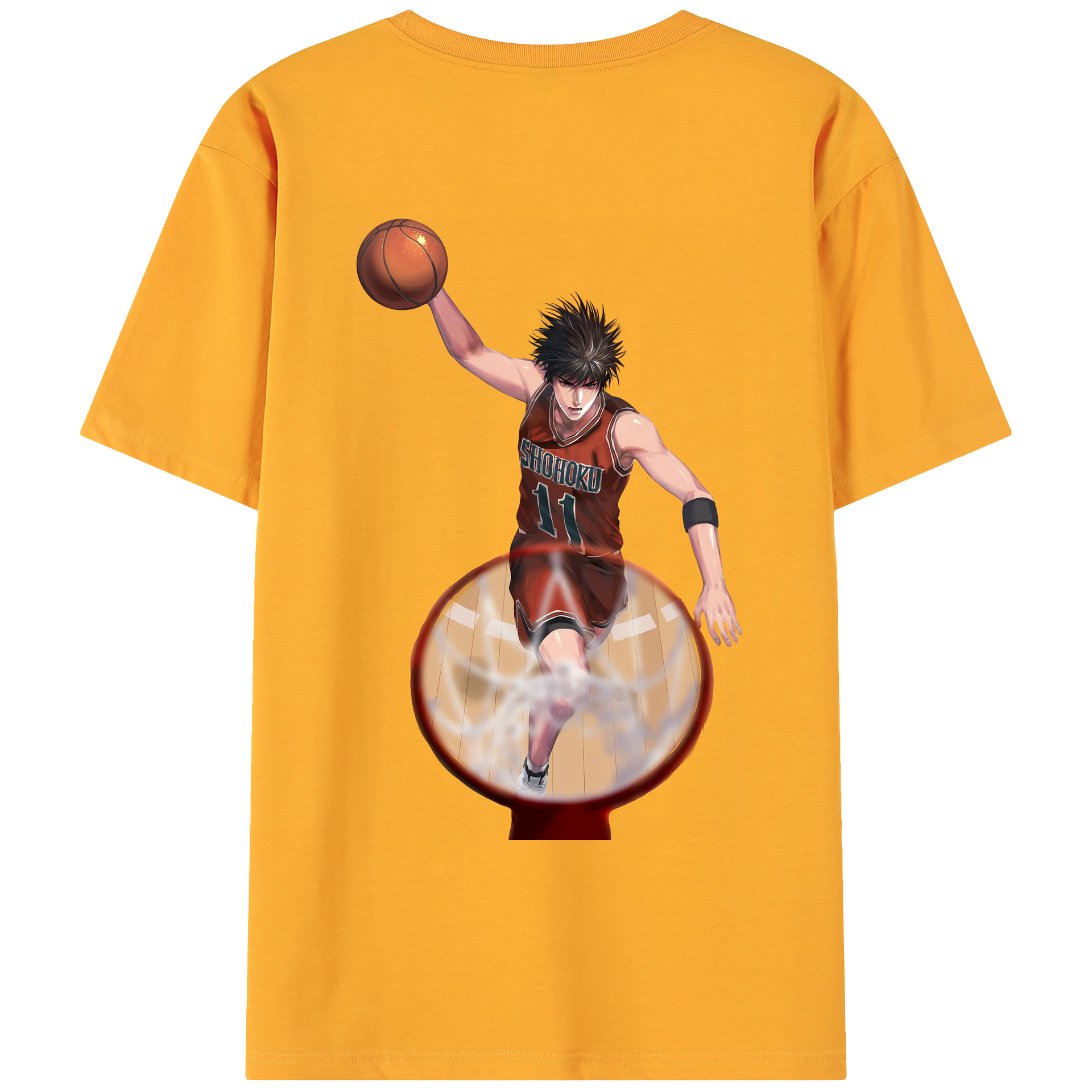 （画像用） SLAM DUNK／スラムダンク 綿100％ メンズ半袖Tシャツ（バックプリント） 通気性