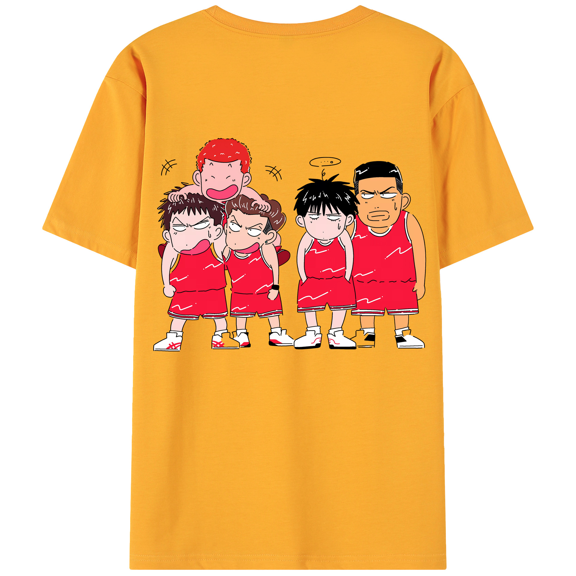 （画像用） SLAM DUNK／スラムダンク 綿100％ メンズ半袖Tシャツ（バックプリント） 通気性