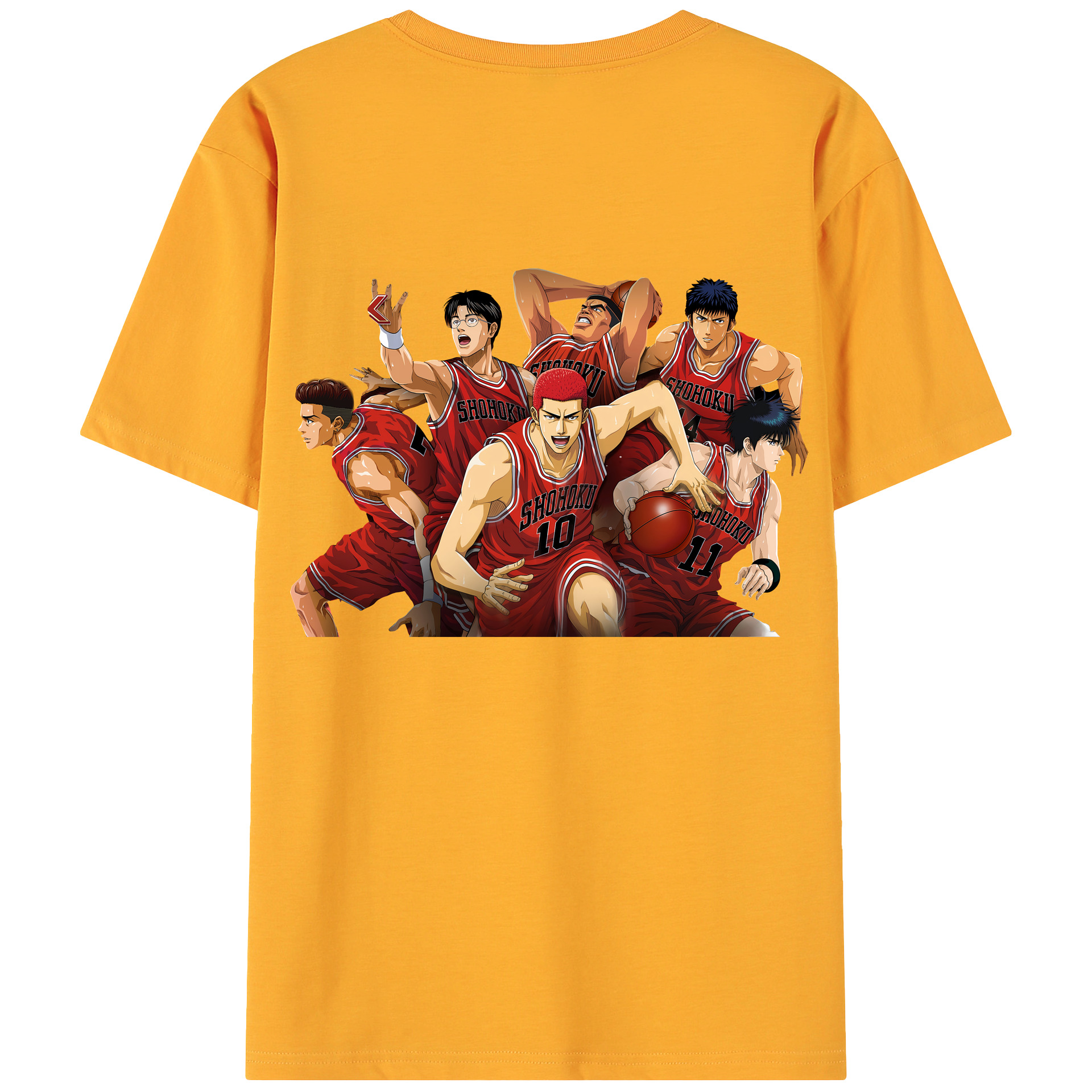 （画像用） SLAM DUNK／スラムダンク 綿100％ メンズ半袖Tシャツ（バックプリント） 通気性