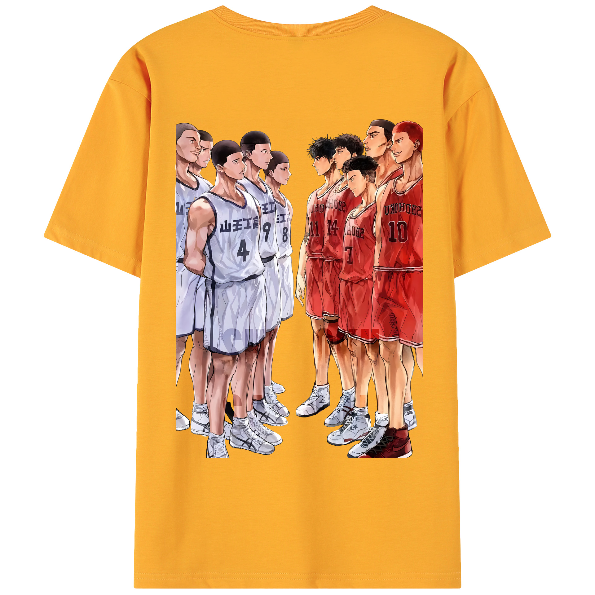 （画像用） SLAM DUNK／スラムダンク 綿100％ メンズ半袖Tシャツ（バックプリント） 通気性