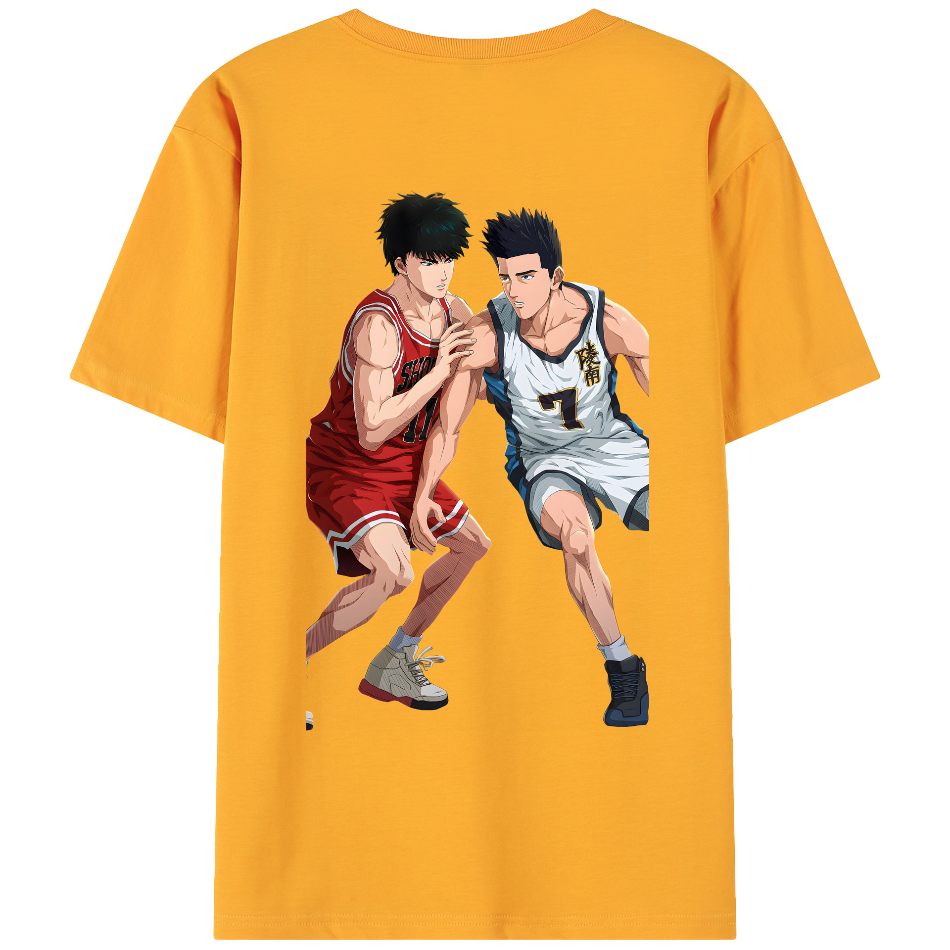 （画像用） SLAM DUNK／スラムダンク 綿100％ メンズ半袖Tシャツ（バックプリント） 通気性