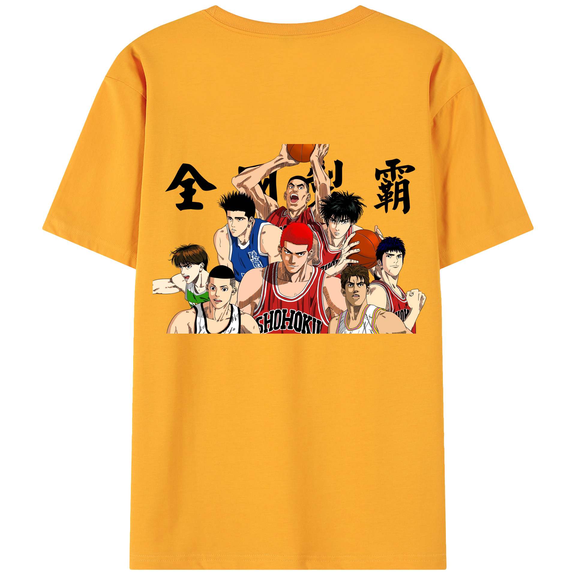 （画像用） SLAM DUNK／スラムダンク 綿100％ メンズ半袖Tシャツ（バックプリント） 通気性