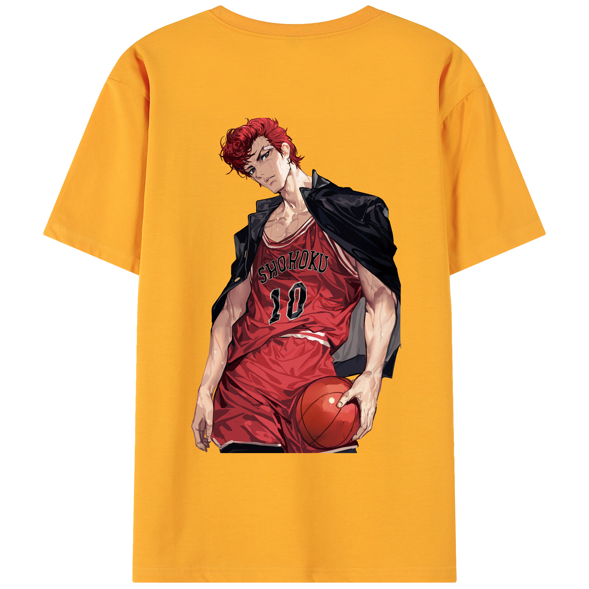 （画像用） SLAM DUNK／スラムダンク 綿100％ メンズ半袖Tシャツ（バックプリント） 通気性