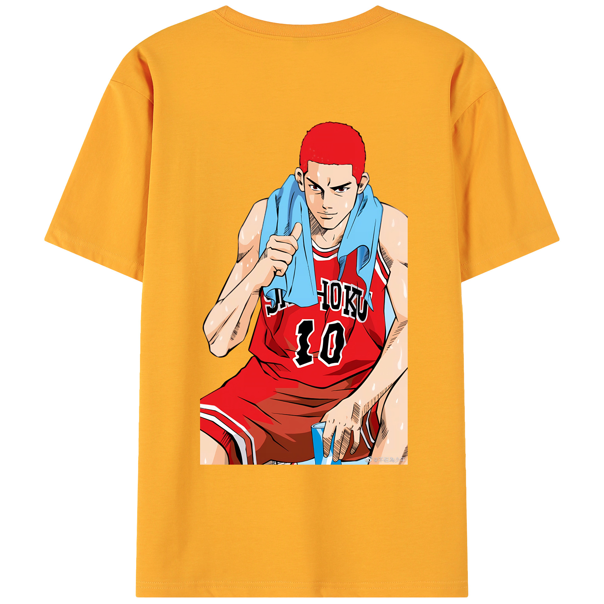 （画像用） SLAM DUNK／スラムダンク 綿100％ メンズ半袖Tシャツ（バックプリント） 通気性