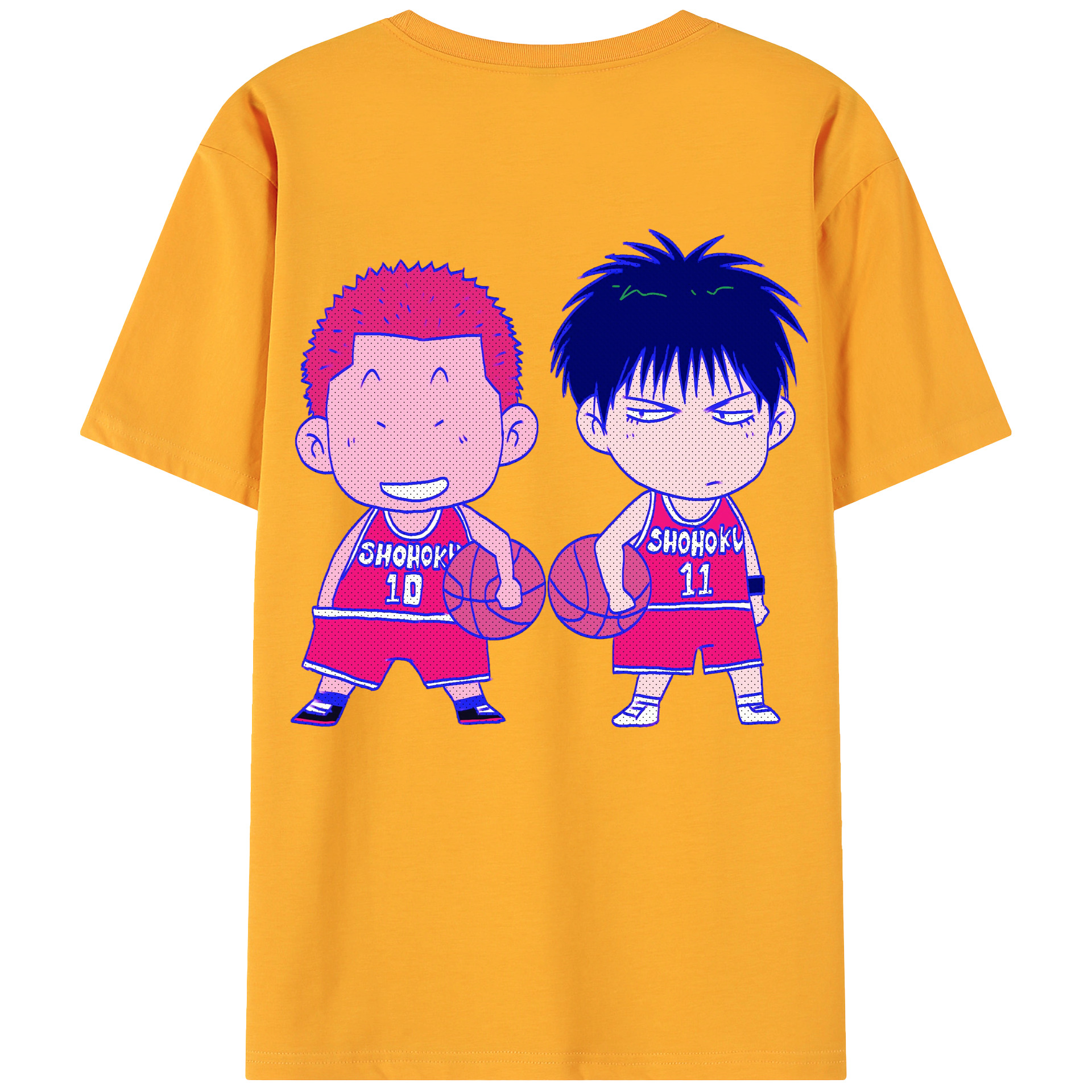 （画像用） SLAM DUNK／スラムダンク 綿100％ メンズ半袖Tシャツ（バックプリント） 通気性